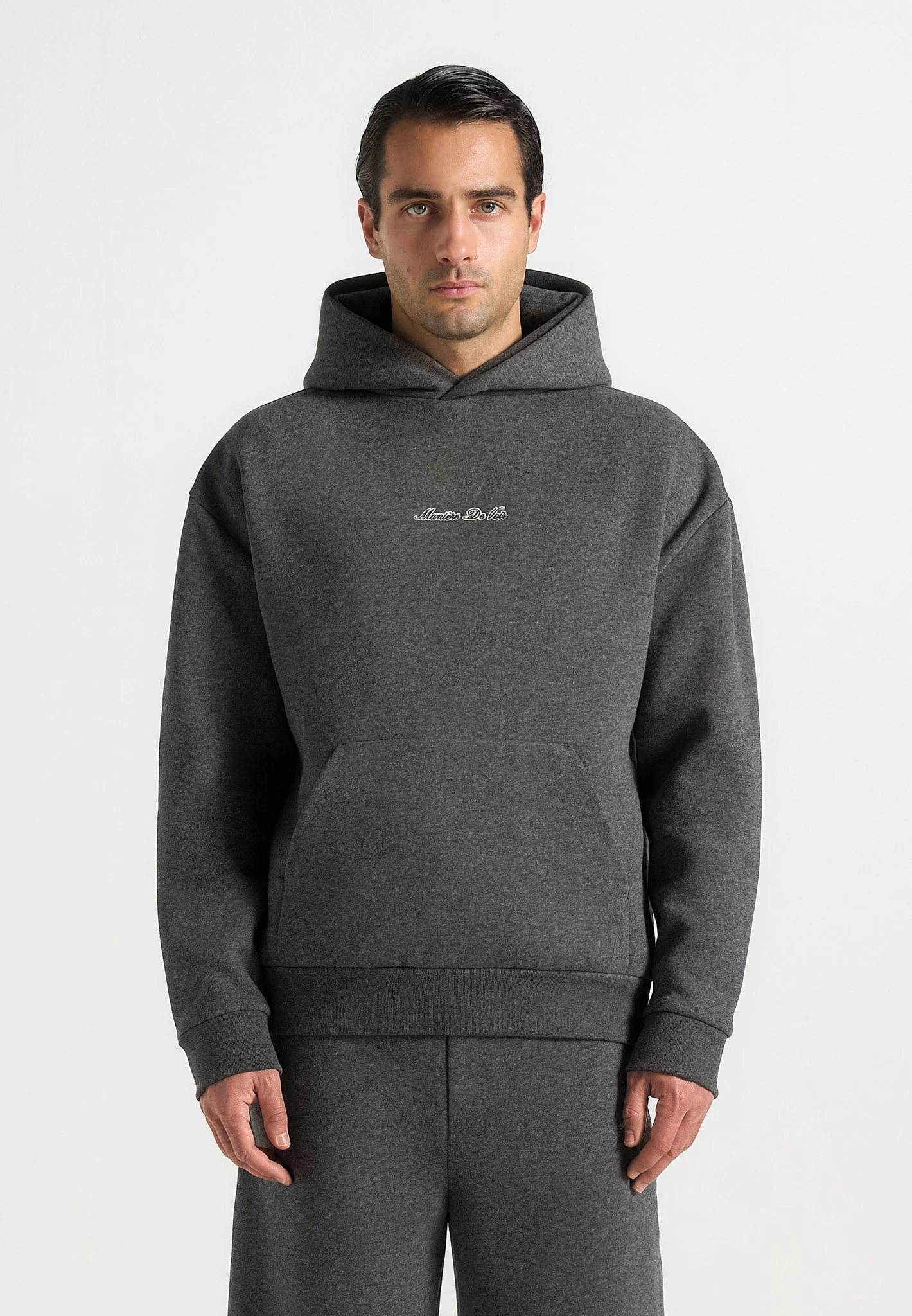 JS001 - Unisex Signature Relaxed Fit Hoodie - Charcoal Grey - Image 5