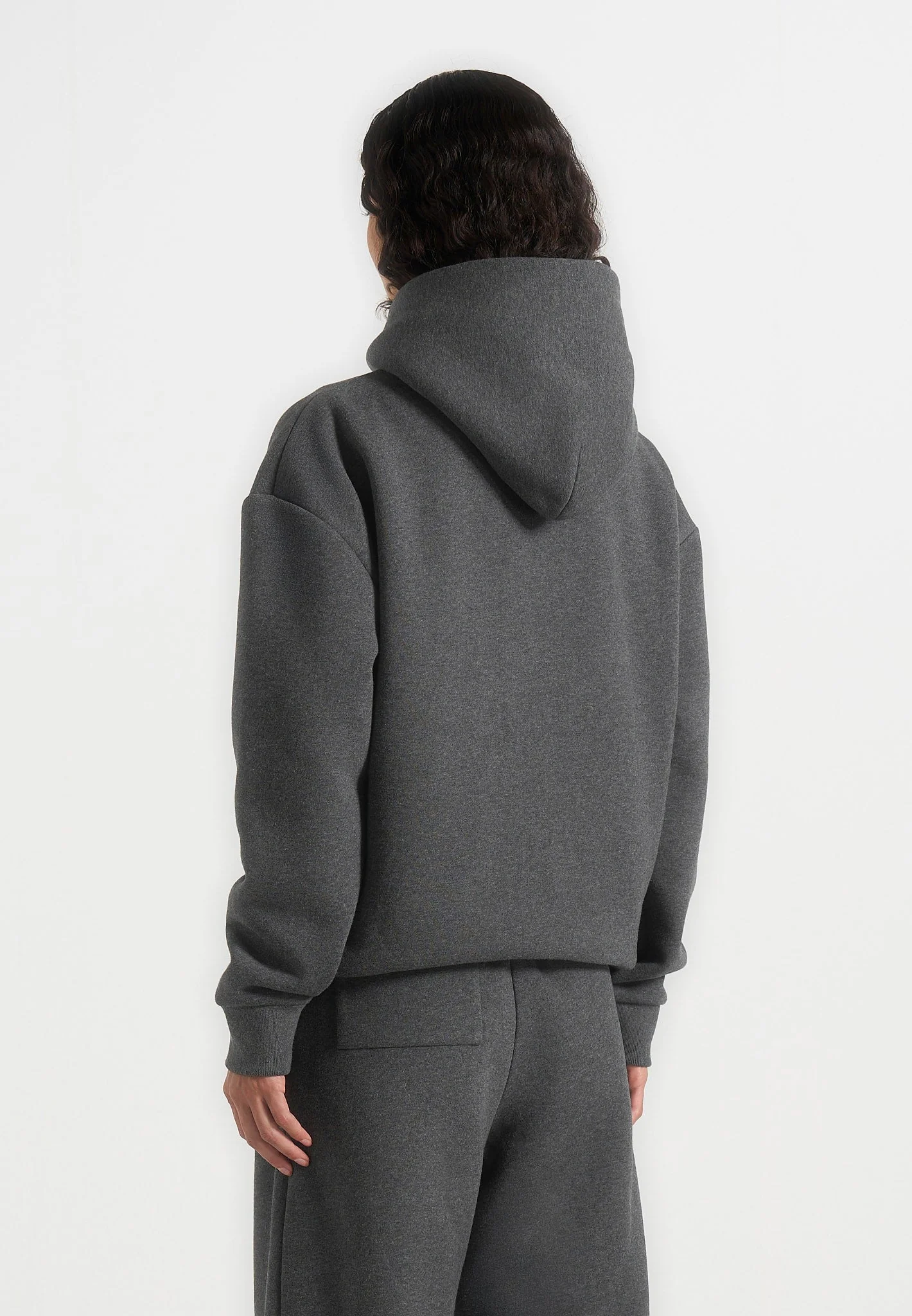 JS001 - Unisex Signature Relaxed Fit Hoodie - Charcoal Grey - Image 8