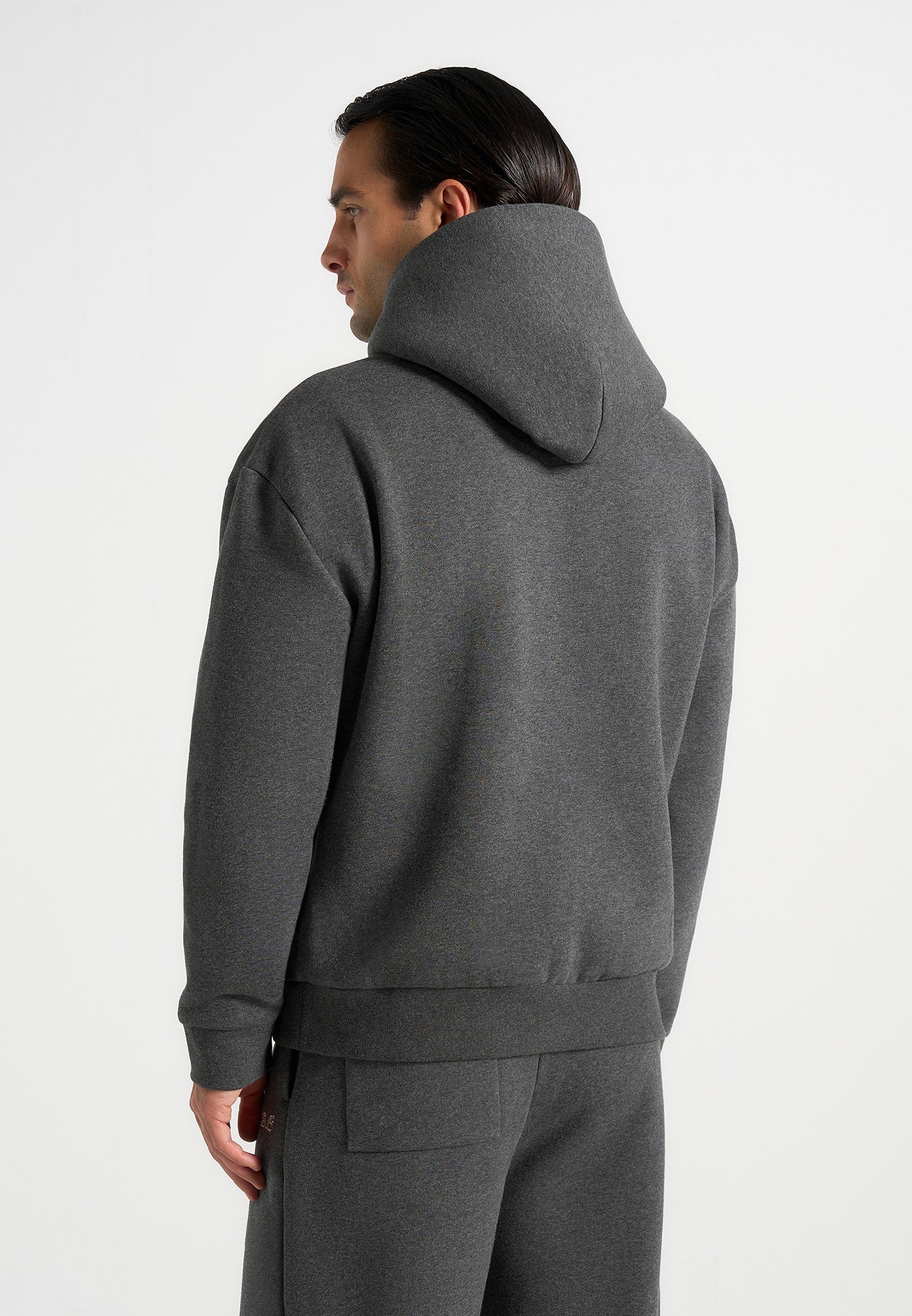 JS001 - Unisex Signature Relaxed Fit Hoodie - Charcoal Grey - Image 9