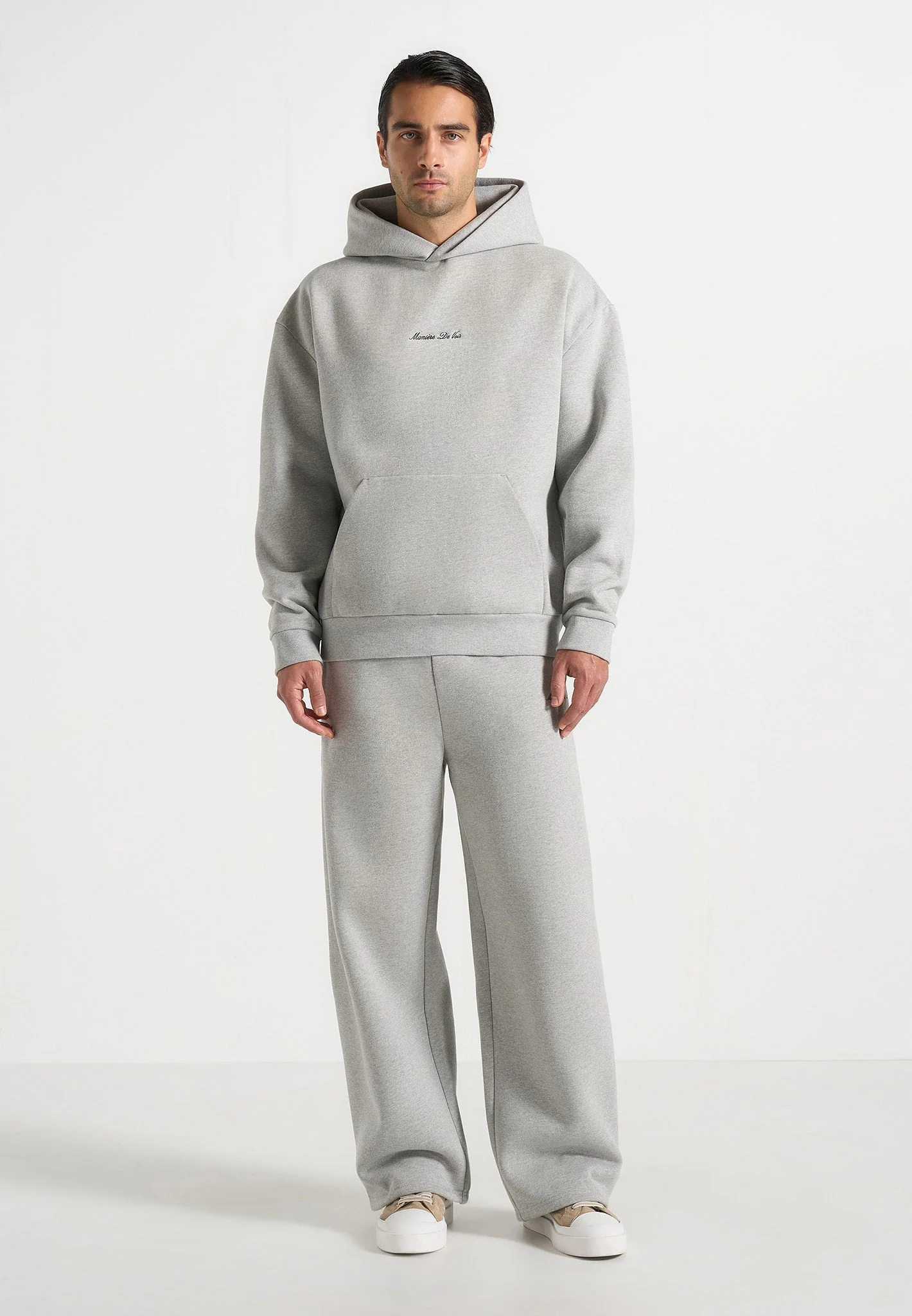 JS001 - Unisex Signature Relaxed Fit Hoodie - Grey Marl - Image 2
