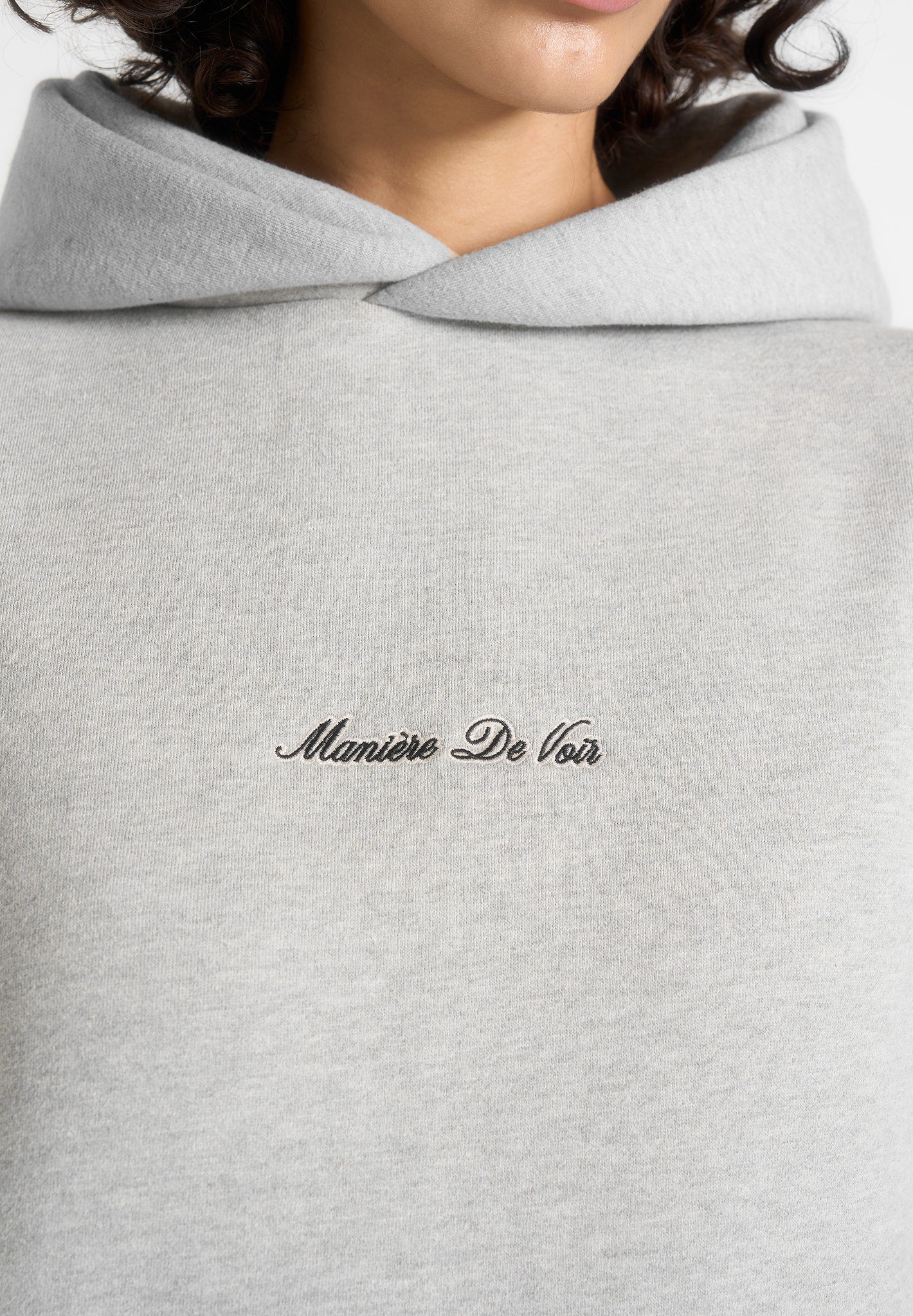 JS001 - Unisex Signature Relaxed Fit Hoodie - Grey Marl - Image 4