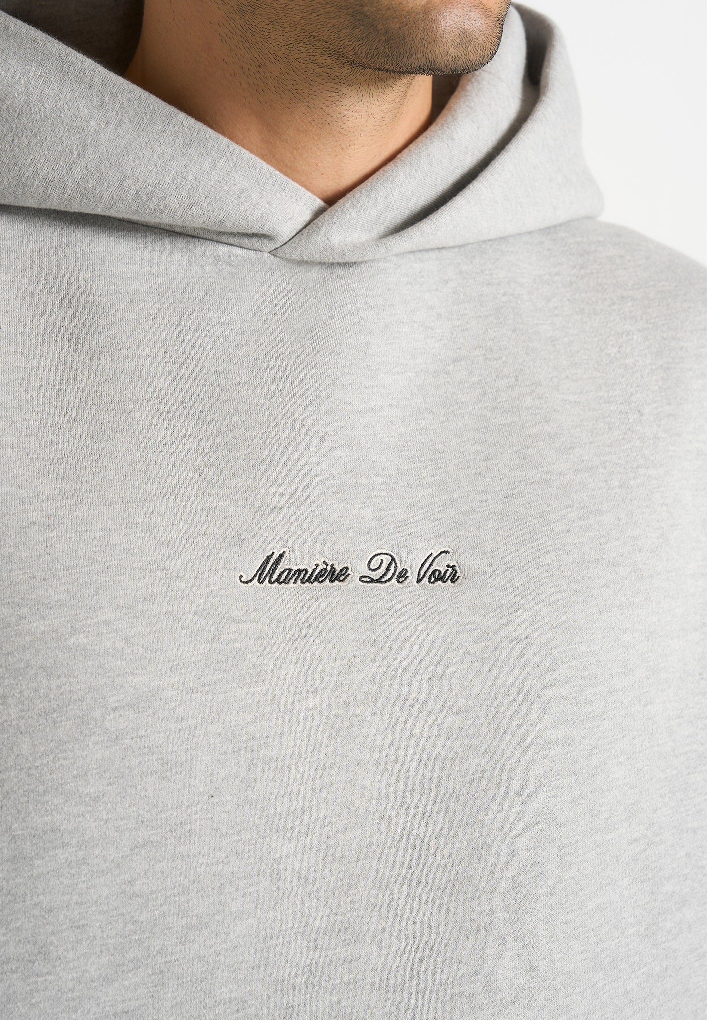 JS001 - Unisex Signature Relaxed Fit Hoodie - Grey Marl - Image 5