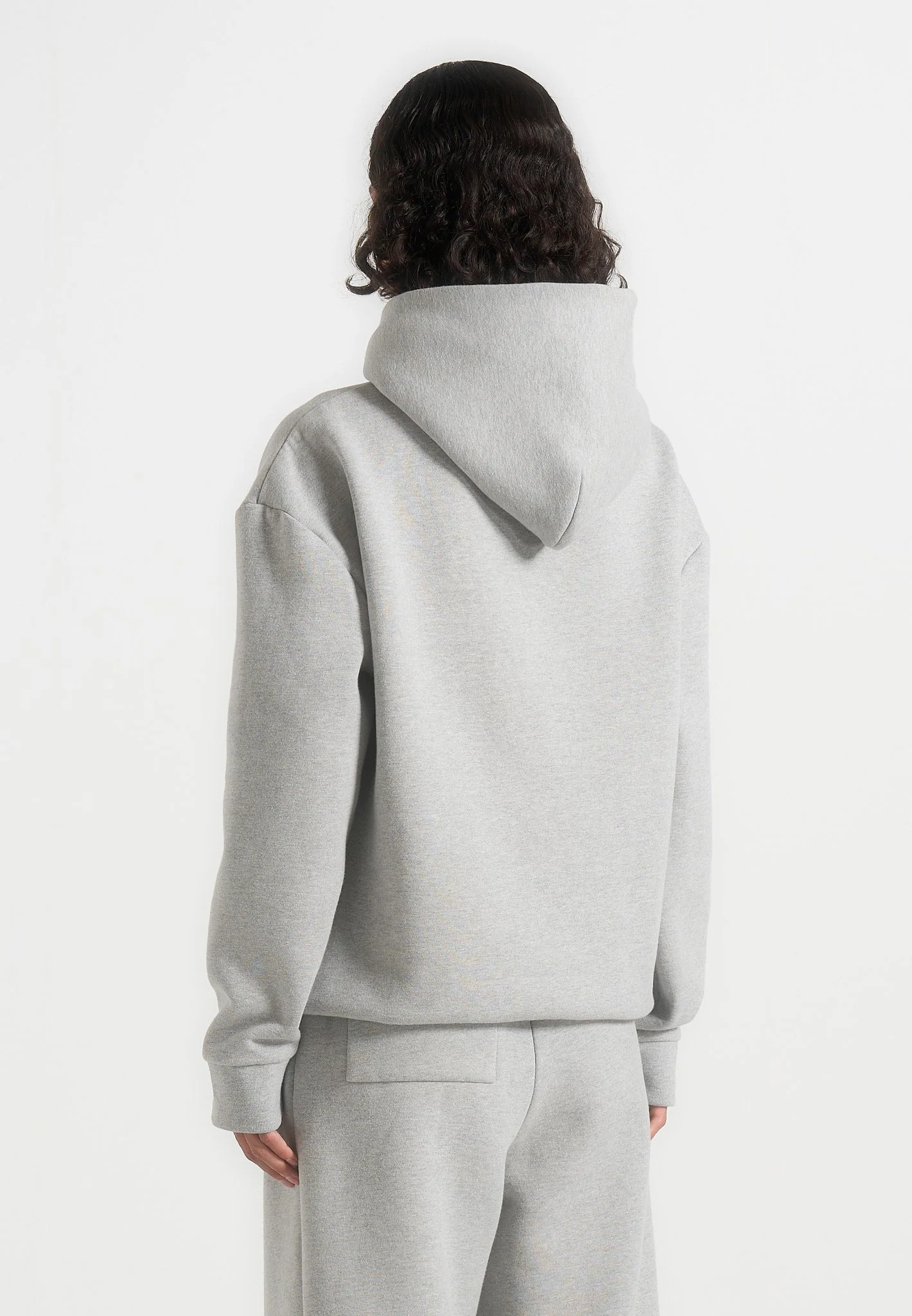 JS001 - Unisex Signature Relaxed Fit Hoodie - Grey Marl - Image 8