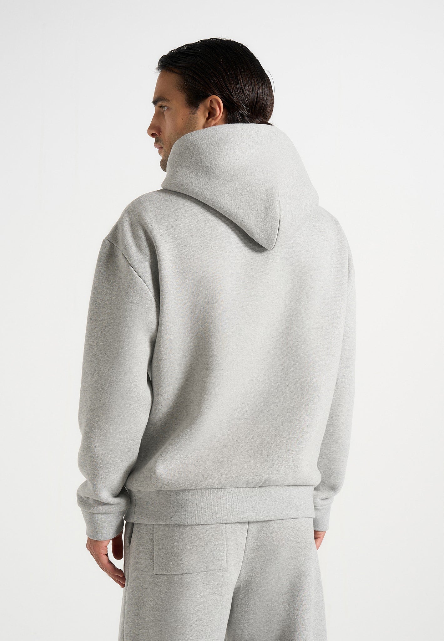 JS001 - Unisex Signature Relaxed Fit Hoodie - Grey Marl - Image 9