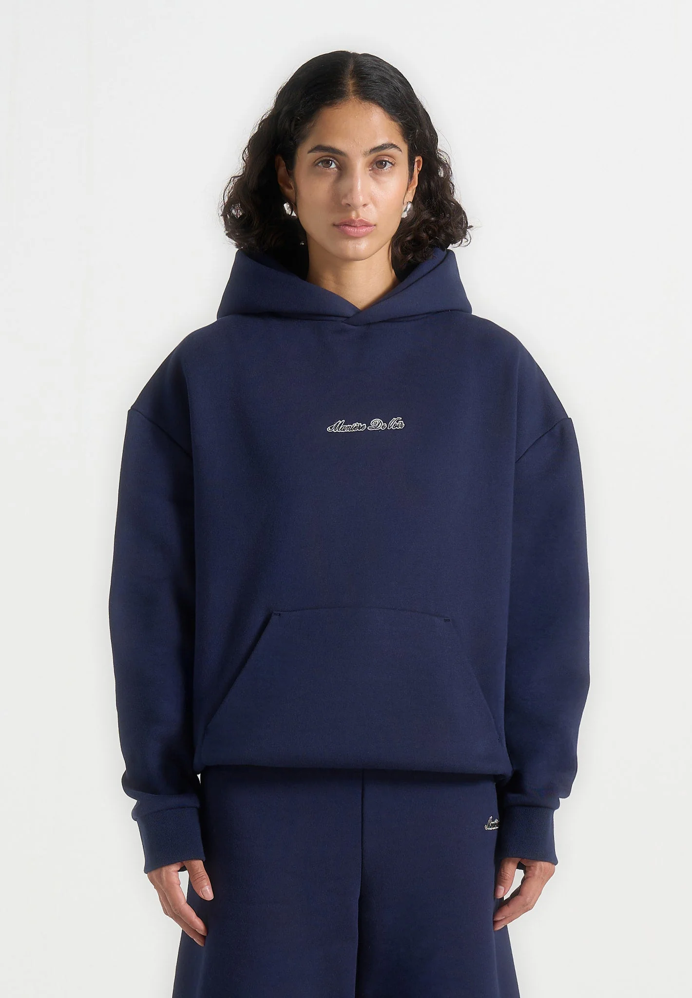 JS001 - Unisex Signature Relaxed Fit Hoodie - Navy - Image 4