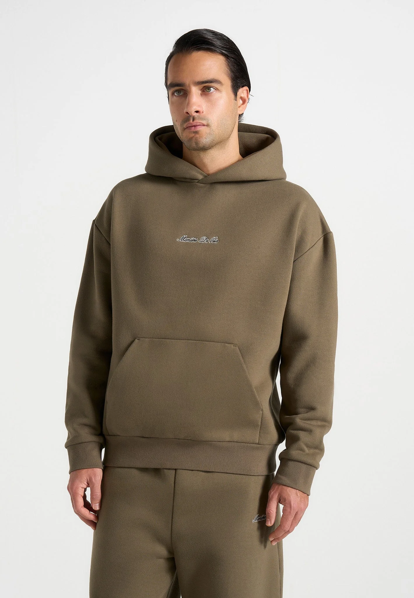 JS001 - Unisex Signature Relaxed Fit Hoodie - Olive - Image 9