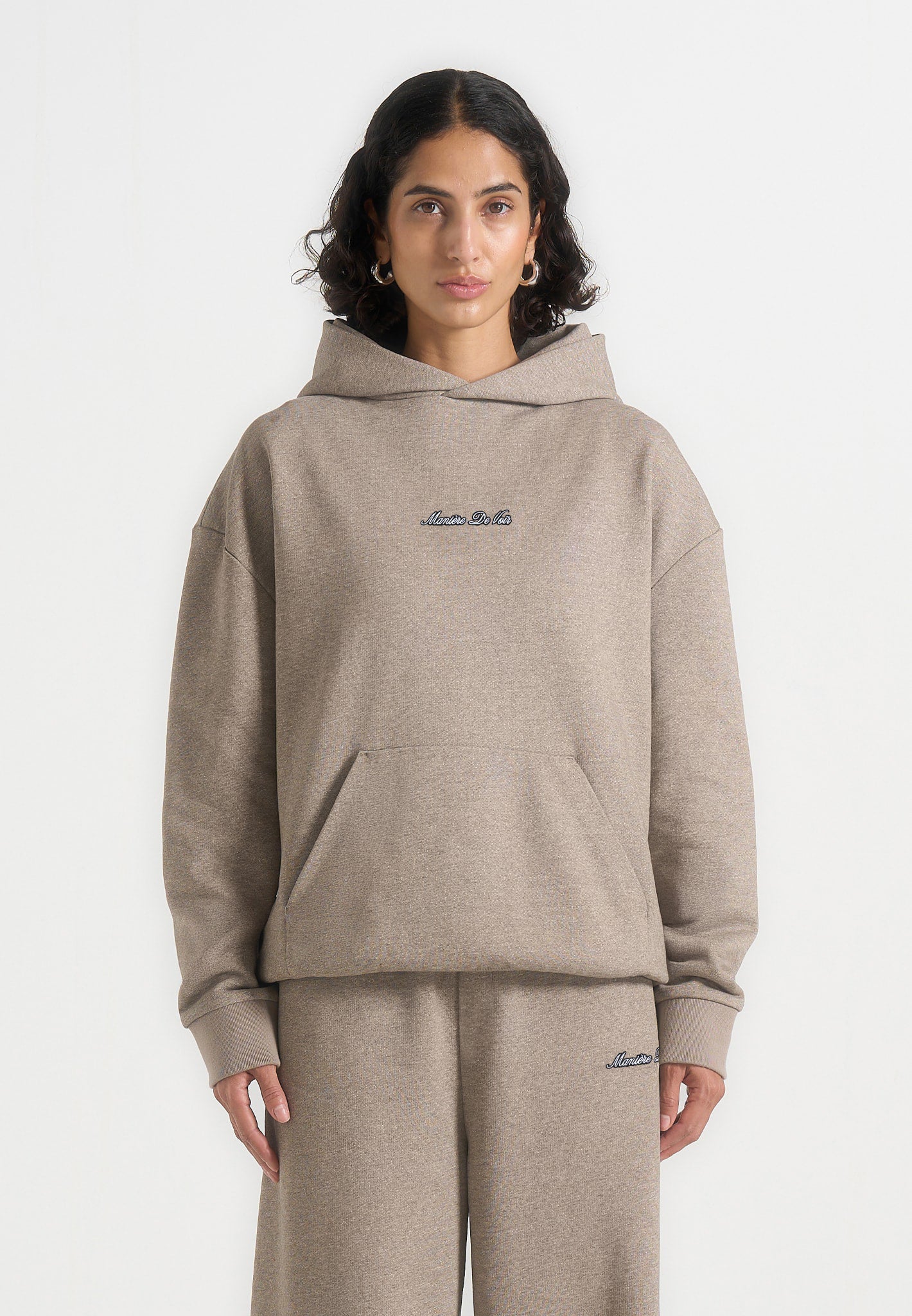 JS001 - Unisex Signature Relaxed Fit Hoodie - Taupe - Image 10