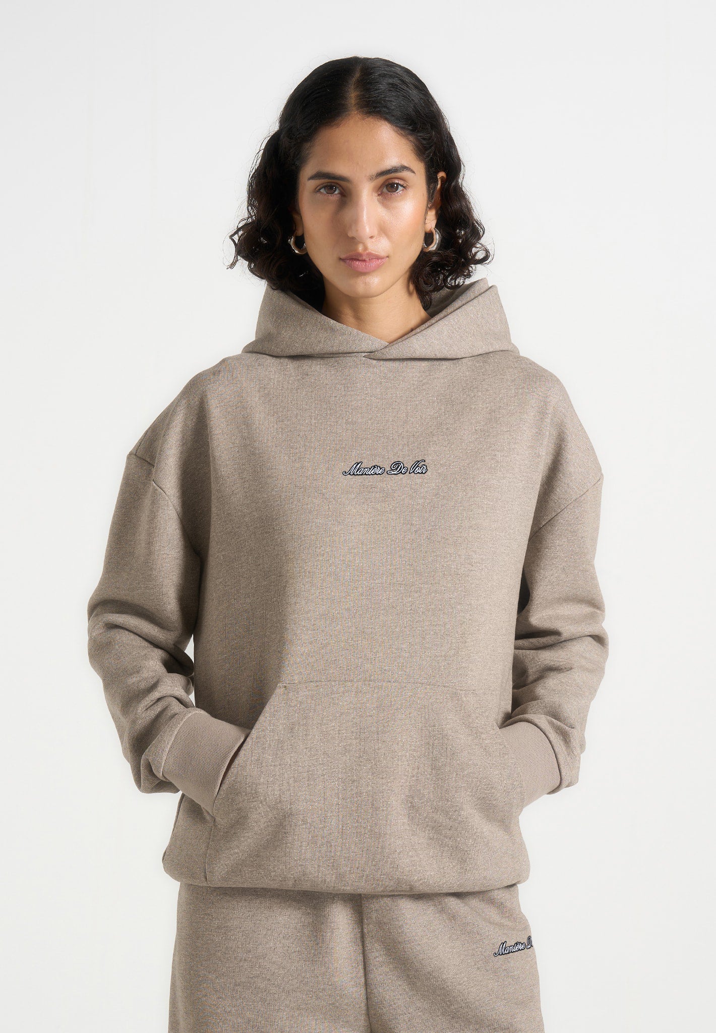 JS001 - Unisex Signature Relaxed Fit Hoodie - Taupe - Image 7