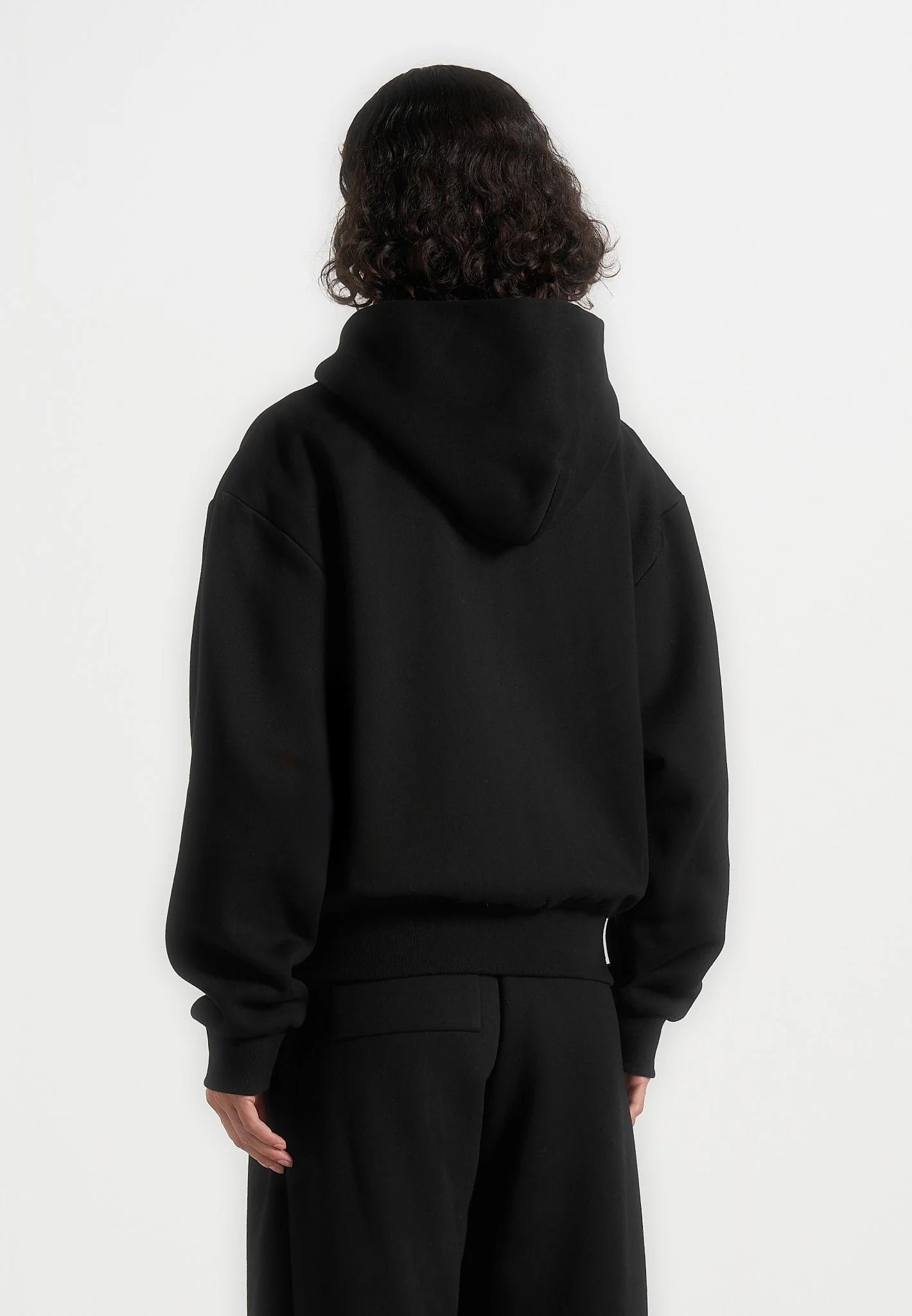 JS002 - Unisex Signature Relaxed Fit Zip Hoodie - Black - Image 9