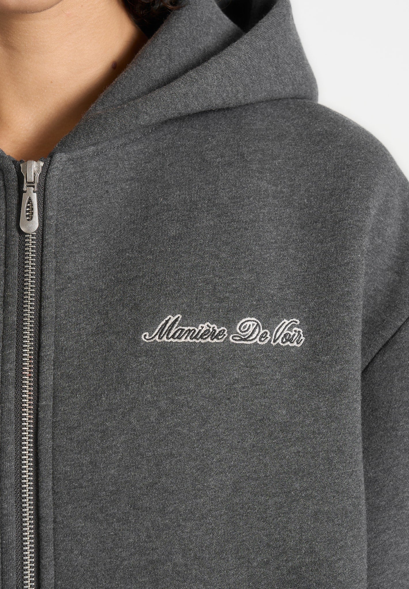 JS002 - Unisex Signature Relaxed Fit Zip Hoodie - Charcoal Grey - Image 6