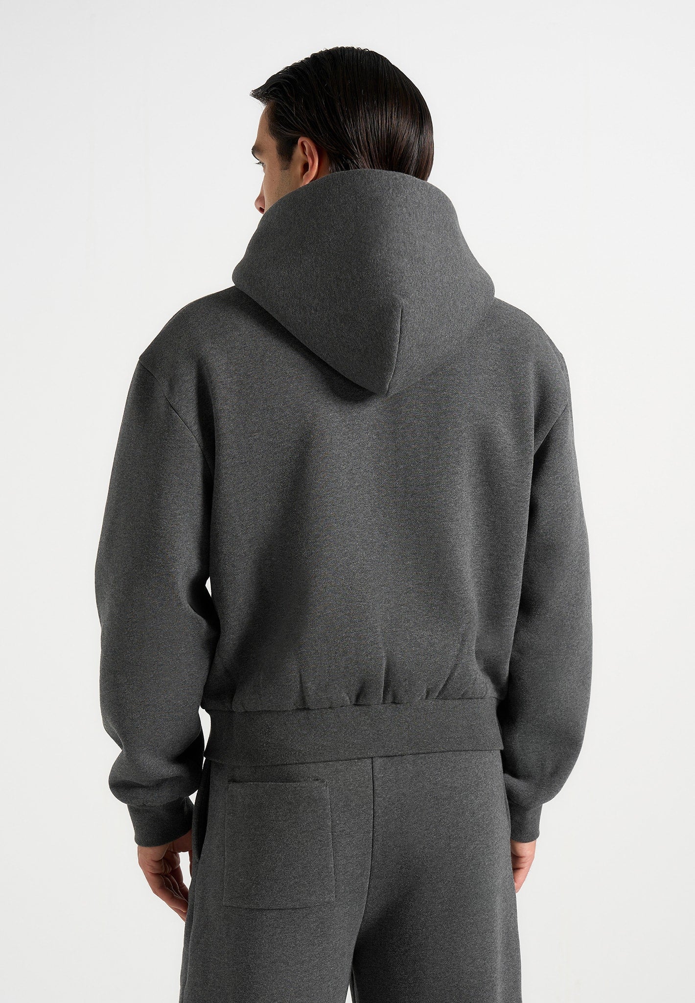 JS002 - Unisex Signature Relaxed Fit Zip Hoodie - Charcoal Grey - Image 9
