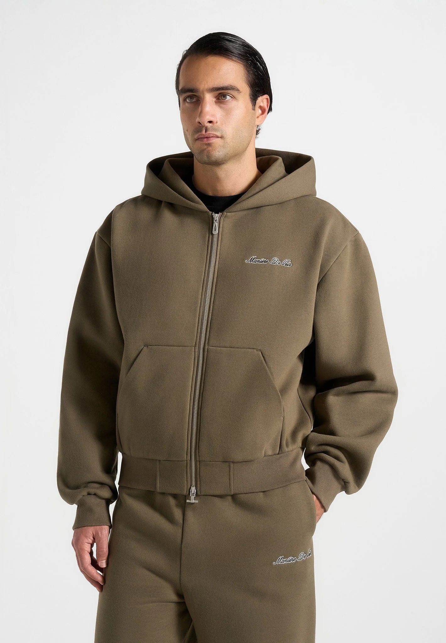 JS002 - Unisex Signature Relaxed Fit Zip Hoodie - Olive - Image 11