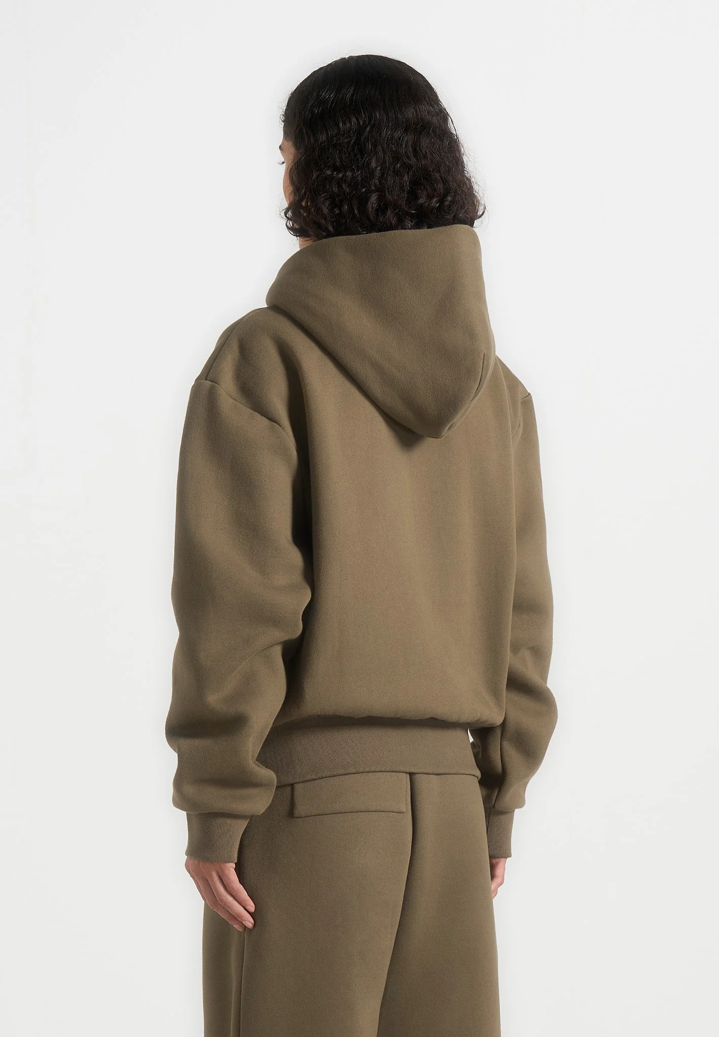 JS002 - Unisex Signature Relaxed Fit Zip Hoodie - Olive - Image 8