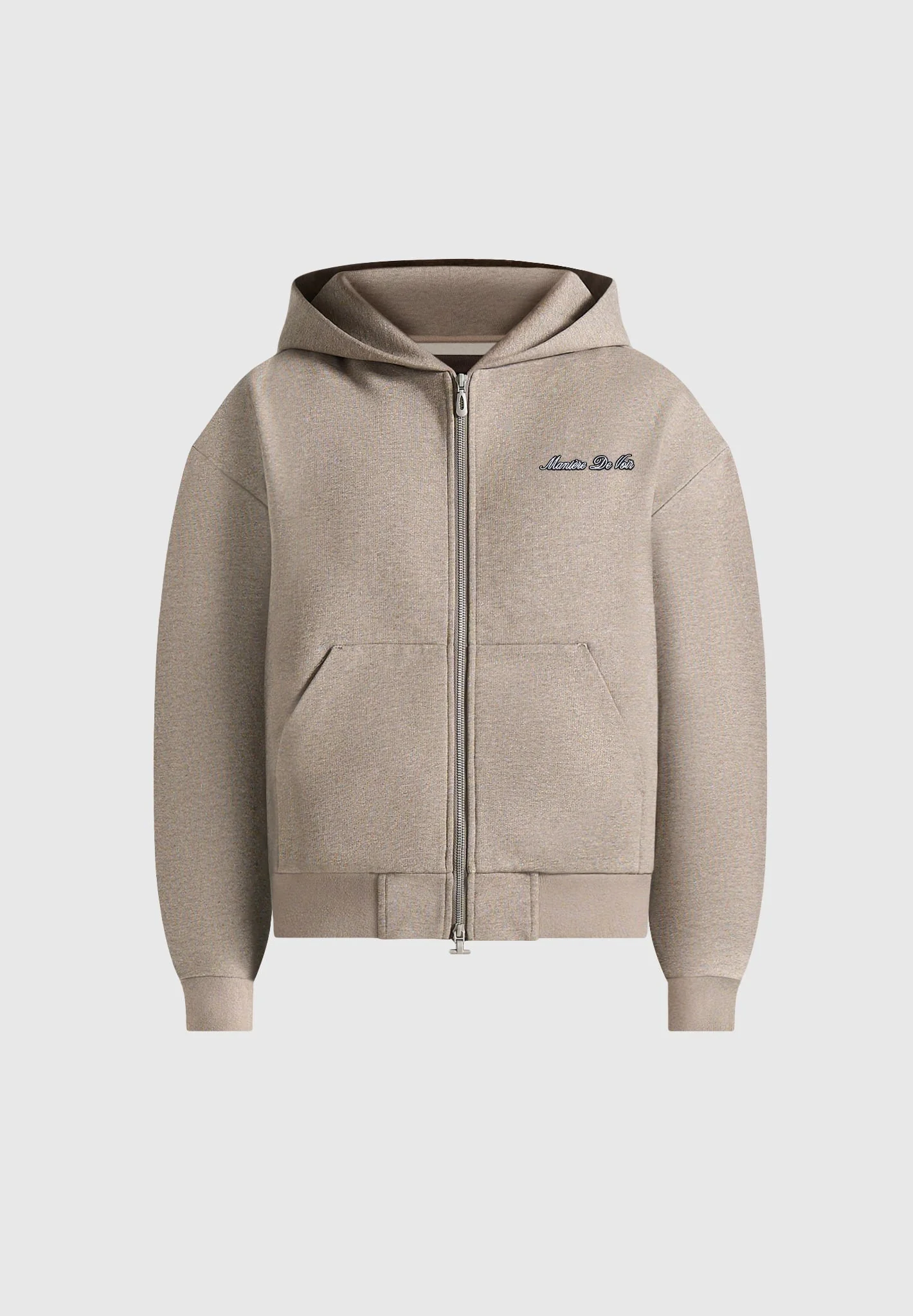 JS002 - Unisex Signature Relaxed Fit Zip Hoodie - Taupe - Image 3