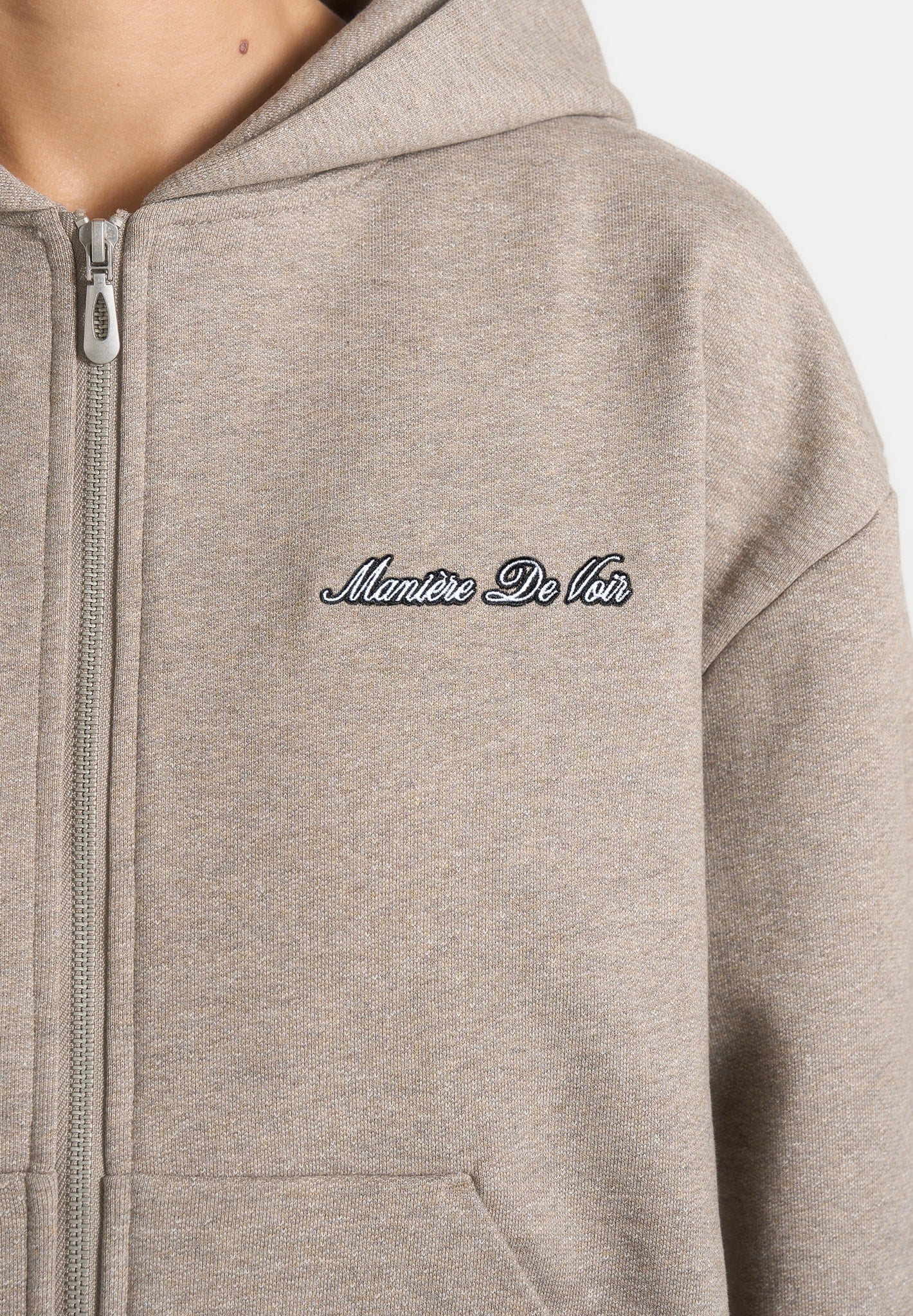 JS002 - Unisex Signature Relaxed Fit Zip Hoodie - Taupe - Image 6