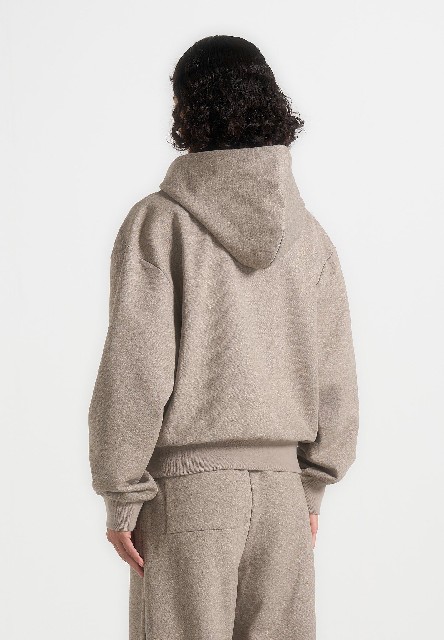JS002 - Unisex Signature Relaxed Fit Zip Hoodie - Taupe - Image 8