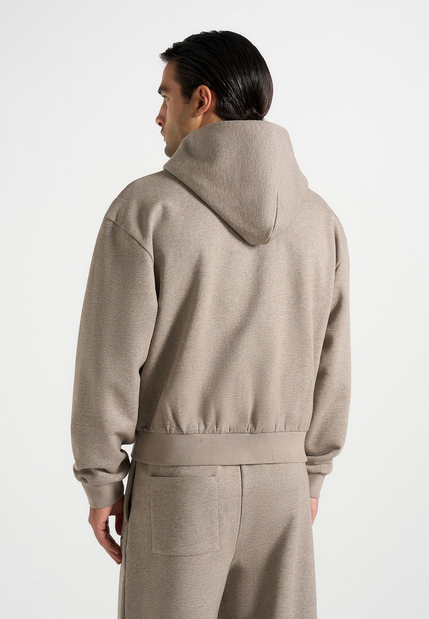 JS002 - Unisex Signature Relaxed Fit Zip Hoodie - Taupe - Image 9