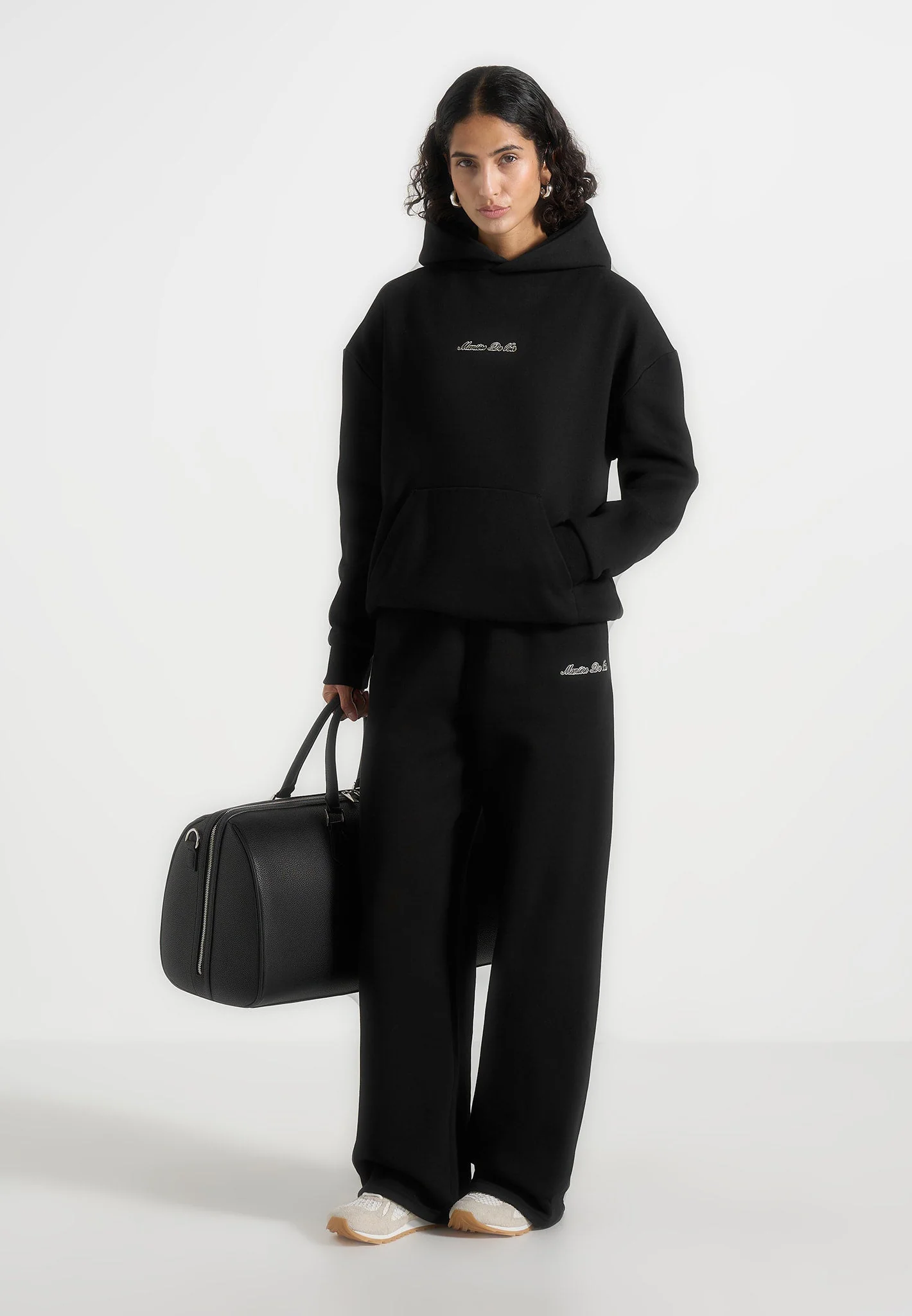 JS003 - Unisex Signature Wide Leg Sweatpants - Black - Image 4