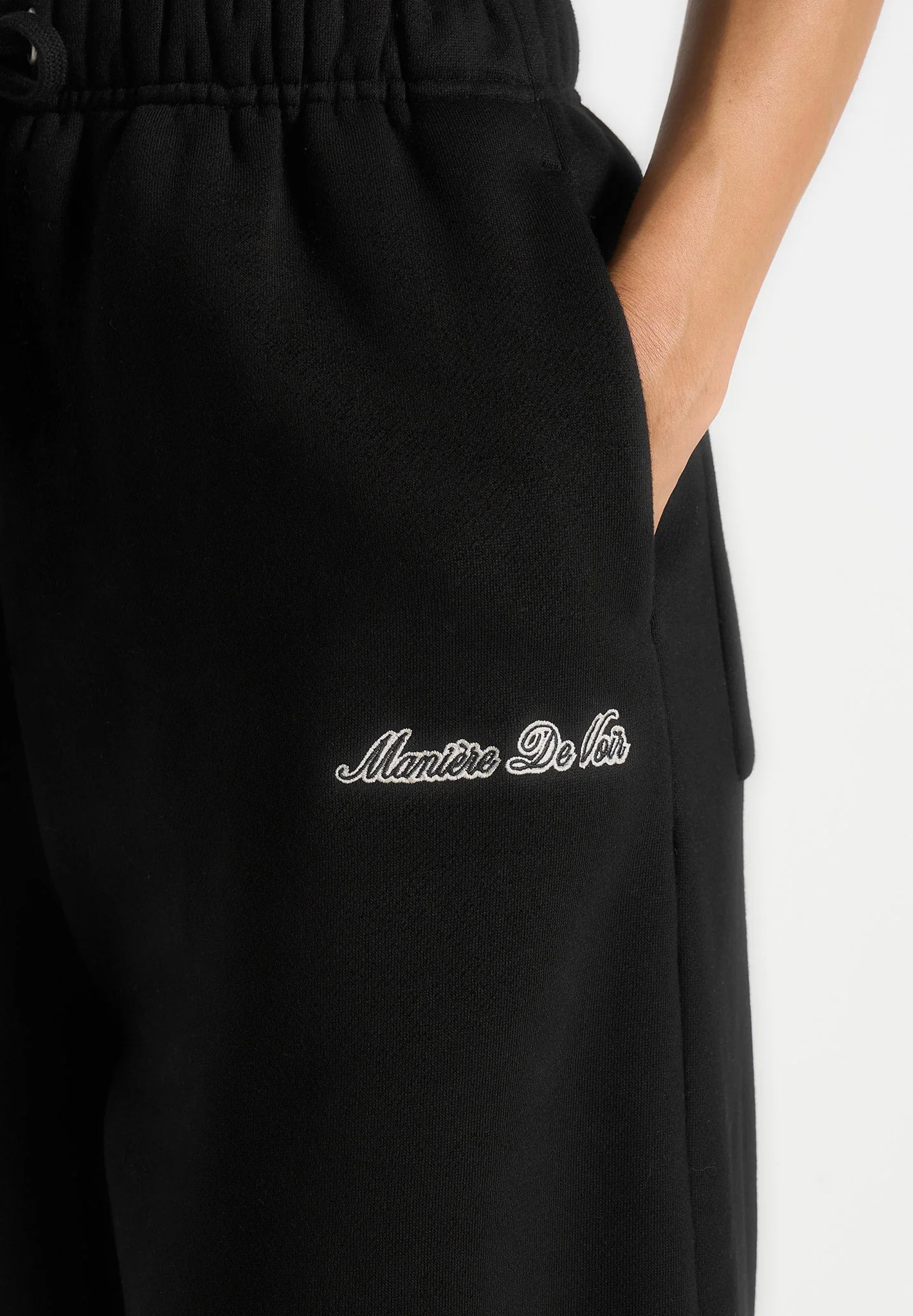 JS003 - Unisex Signature Wide Leg Sweatpants - Black - Image 6