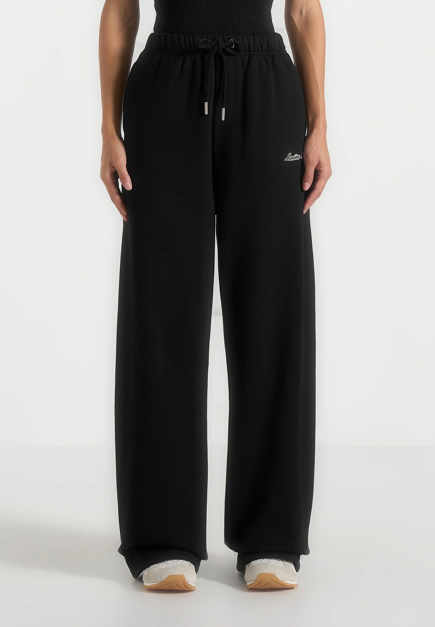 JS003 - Unisex Signature Wide Leg Sweatpants - Black - Image 8