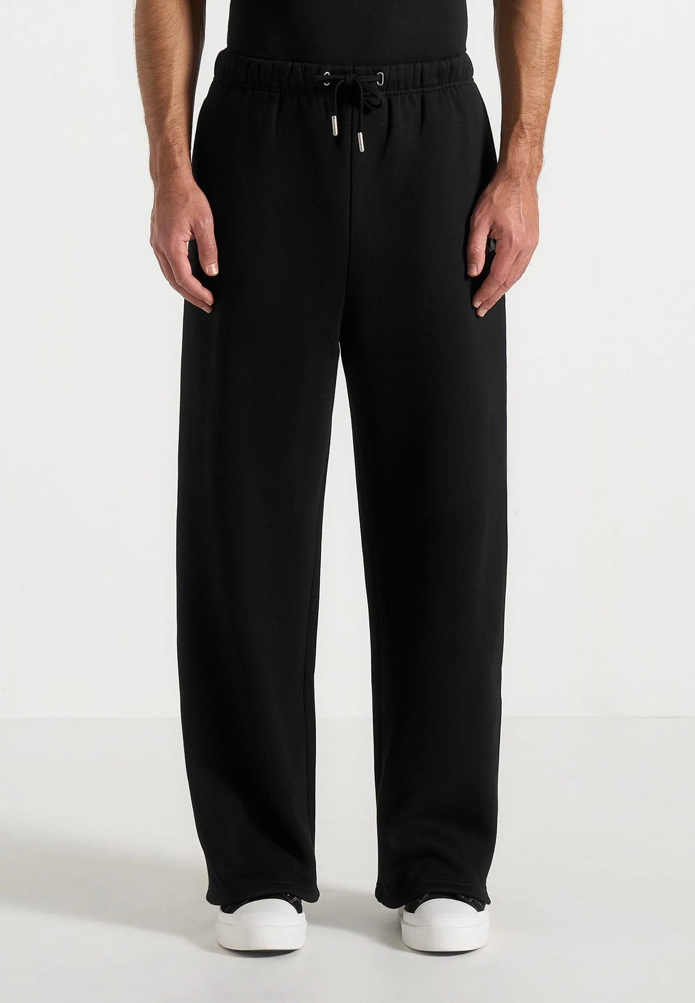 JS003 - Unisex Signature Wide Leg Sweatpants - Black - Image 9