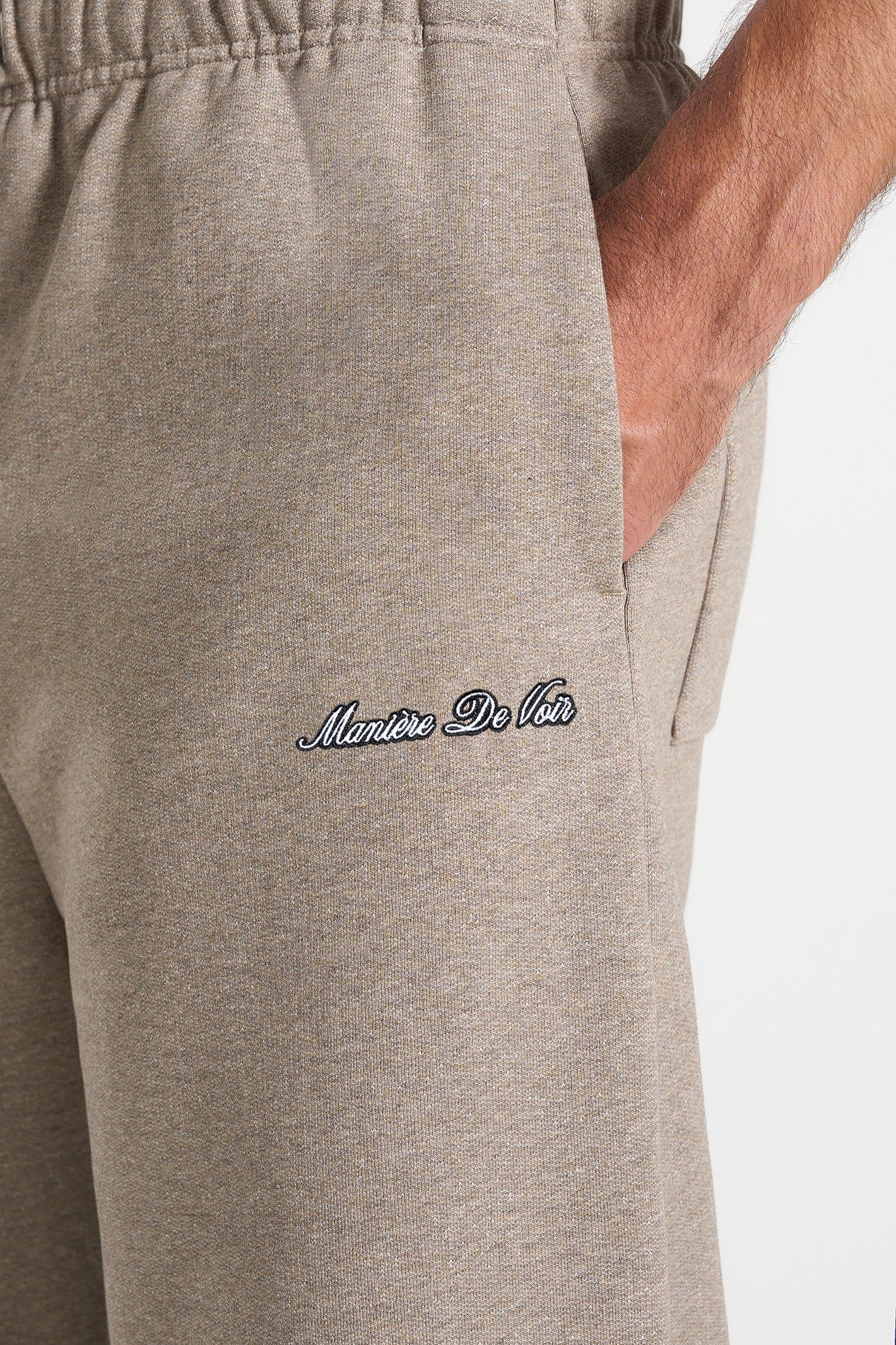 JS003 - Unisex Signature Wide Leg Sweatpants - Taupe - Image 7