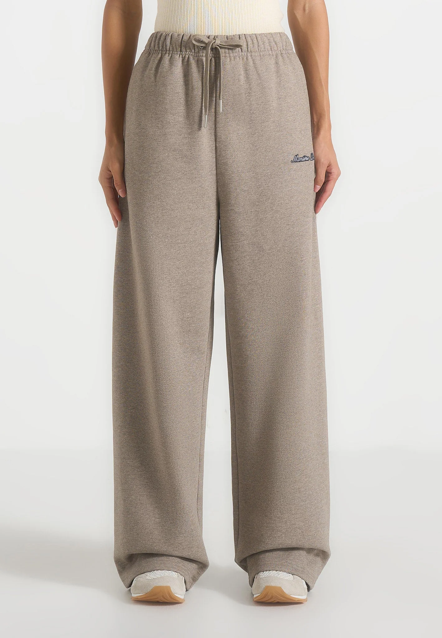 JS003 - Unisex Signature Wide Leg Sweatpants - Taupe - Image 8