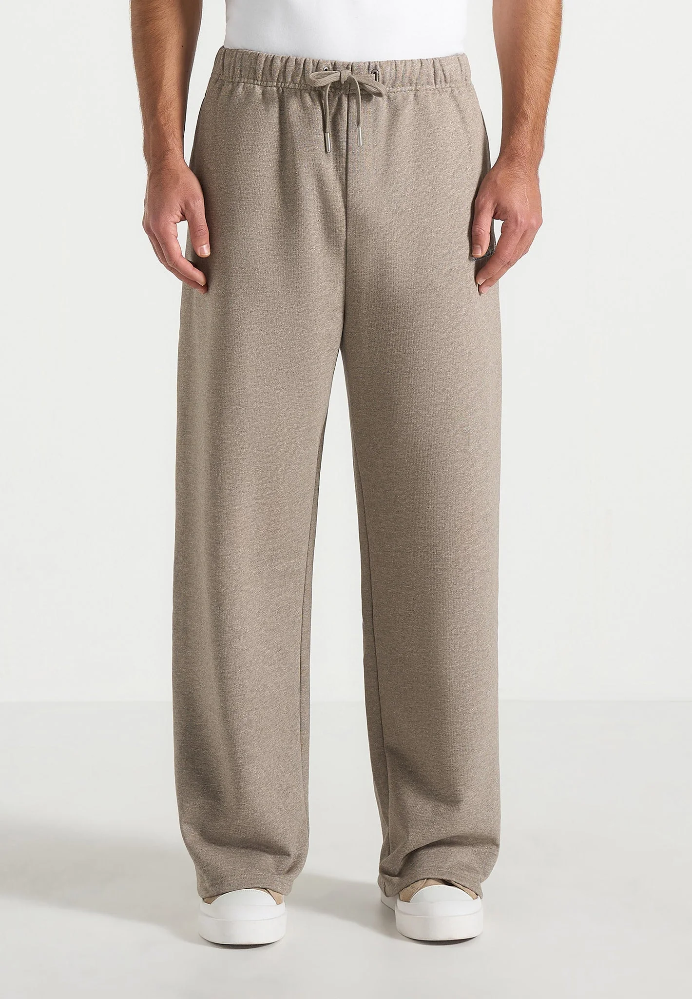 JS003 - Unisex Signature Wide Leg Sweatpants - Taupe - Image 9