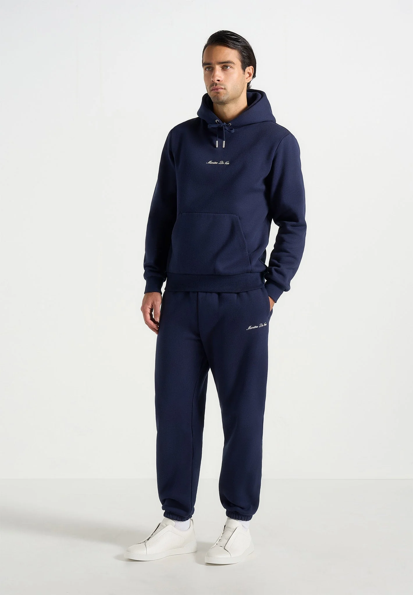 JS005 - Signature Regular Fit Cuffed Sweatpants - Navy - Image 3