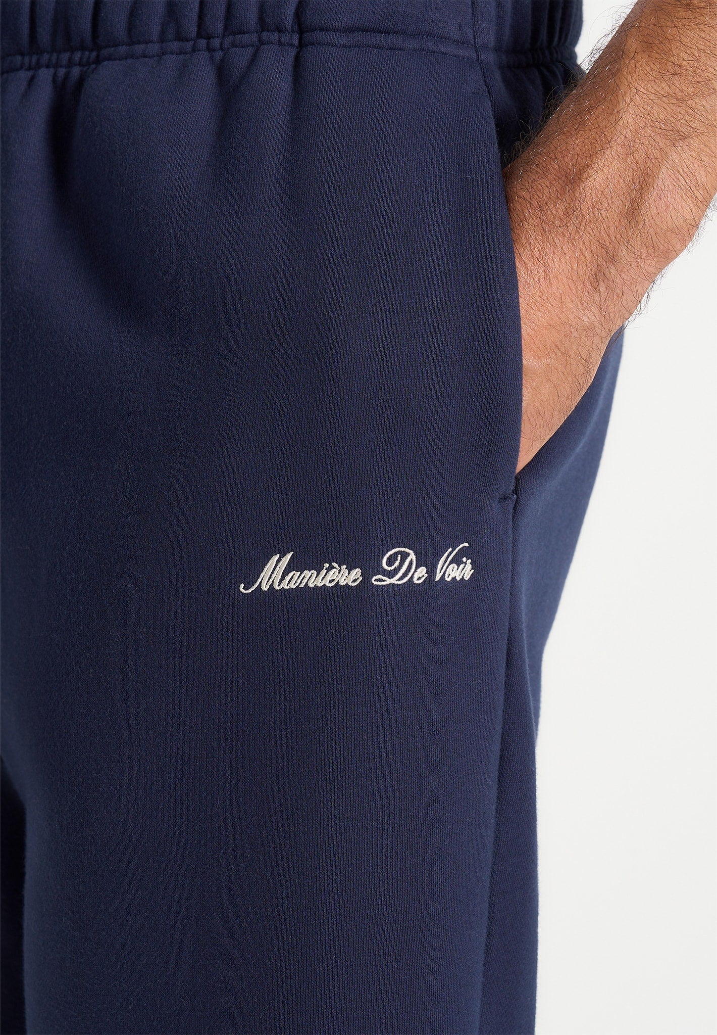 JS005 - Signature Regular Fit Cuffed Sweatpants - Navy - Image 4
