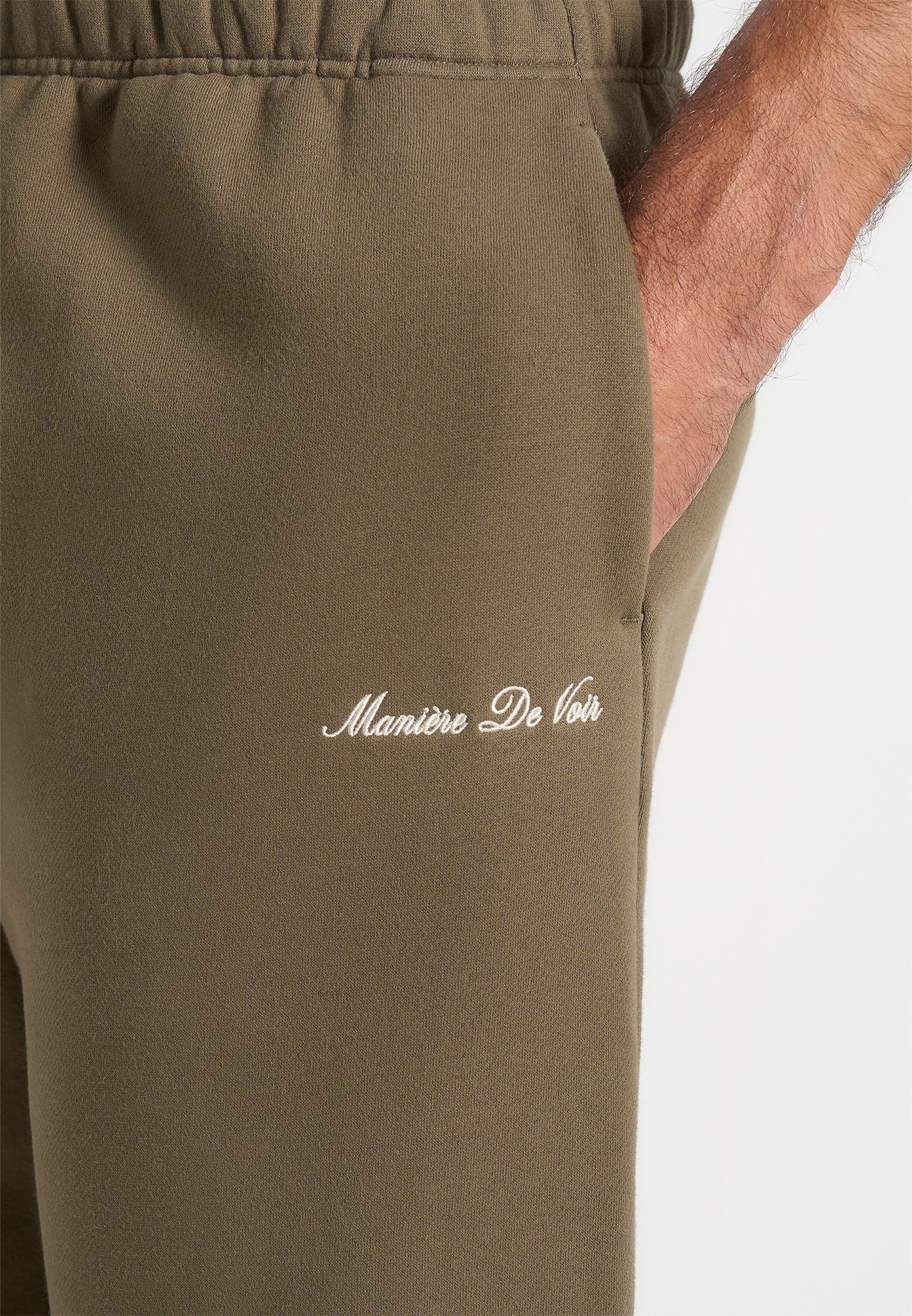 JS005 - Signature Regular Fit Cuffed Sweatpants - Olive - Image 4