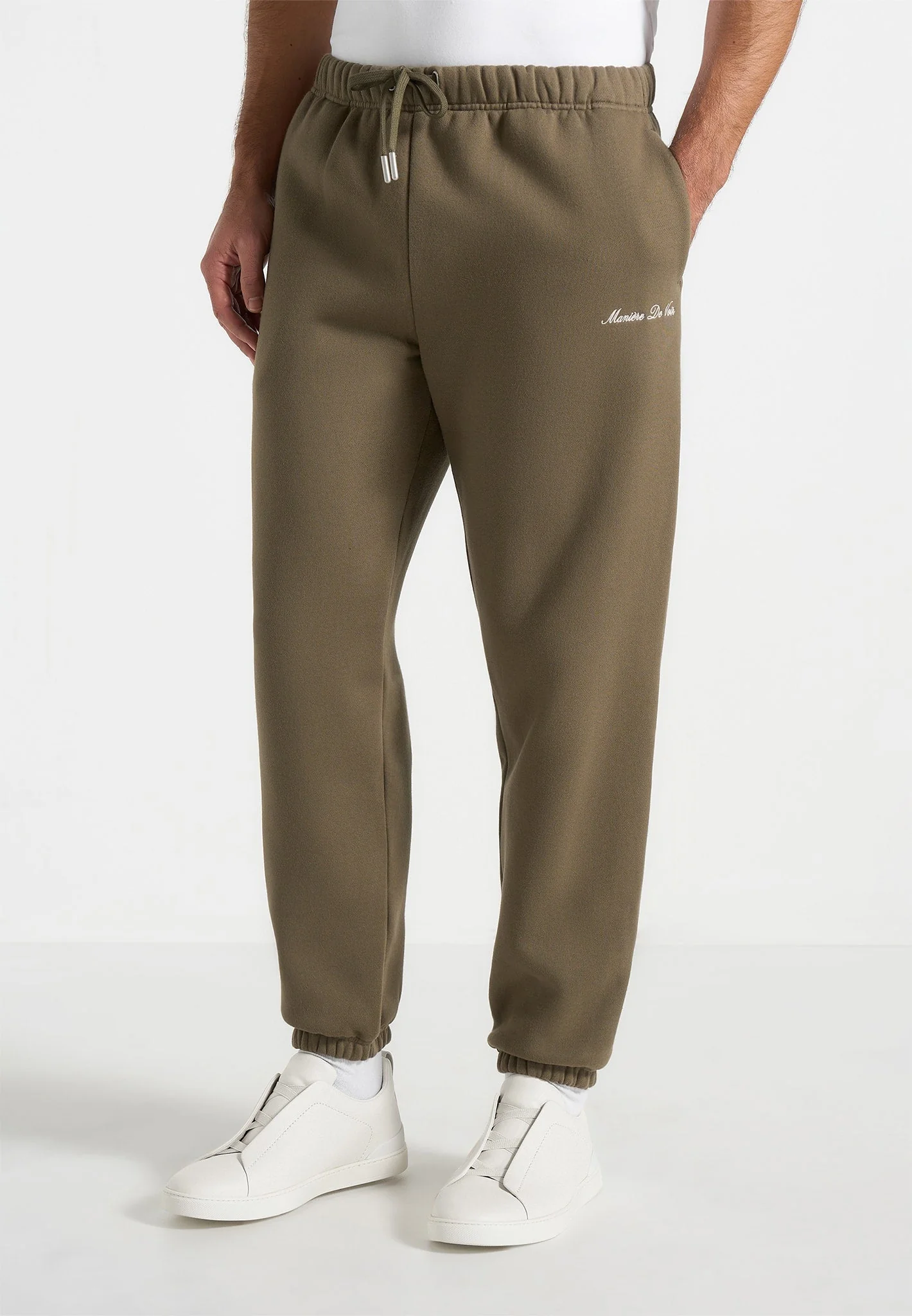 JS005 - Signature Regular Fit Cuffed Sweatpants - Olive - Image 6