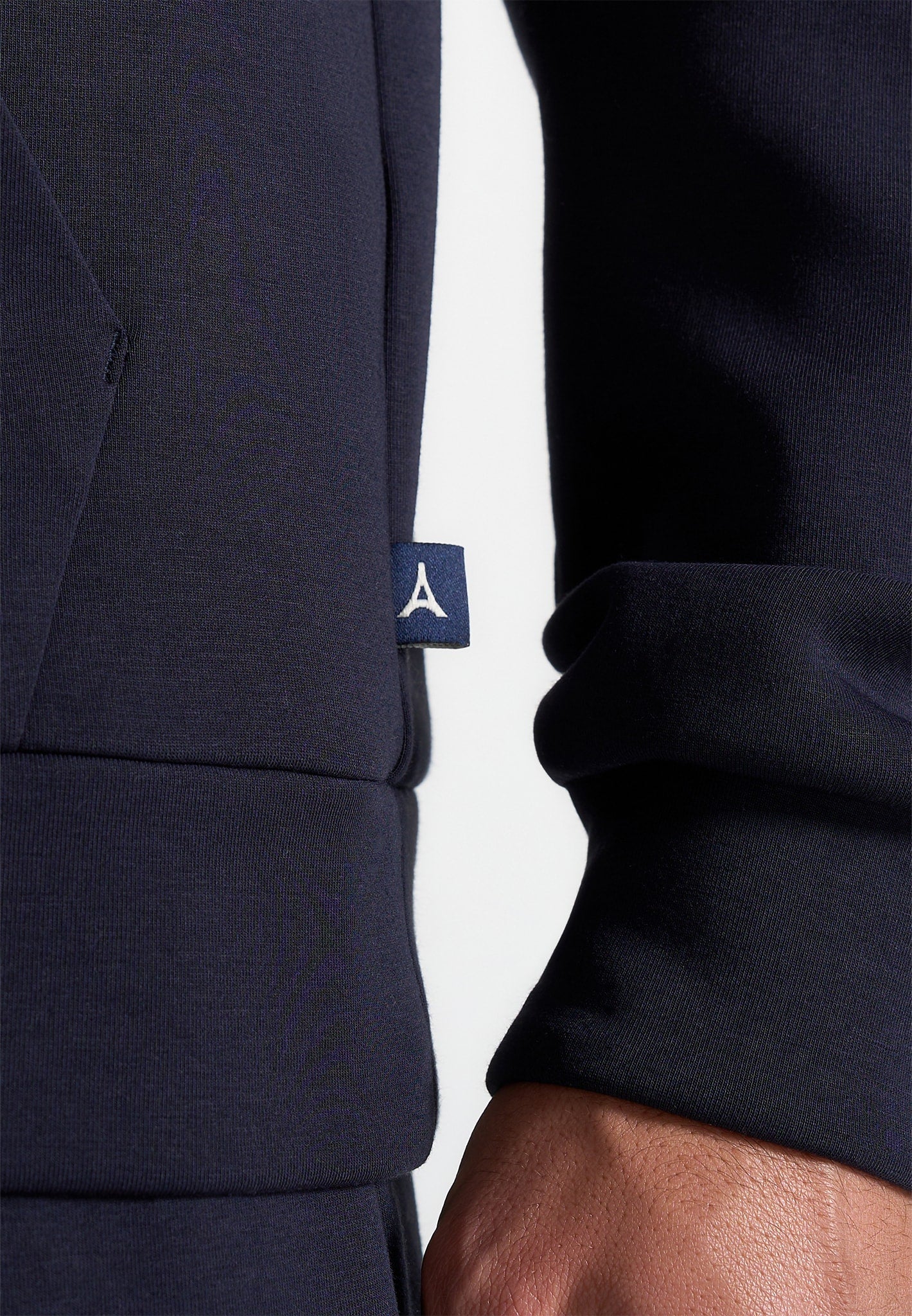 JS007 - Neoprene Minimal Regular Fit Hoodie - Navy - Image 4