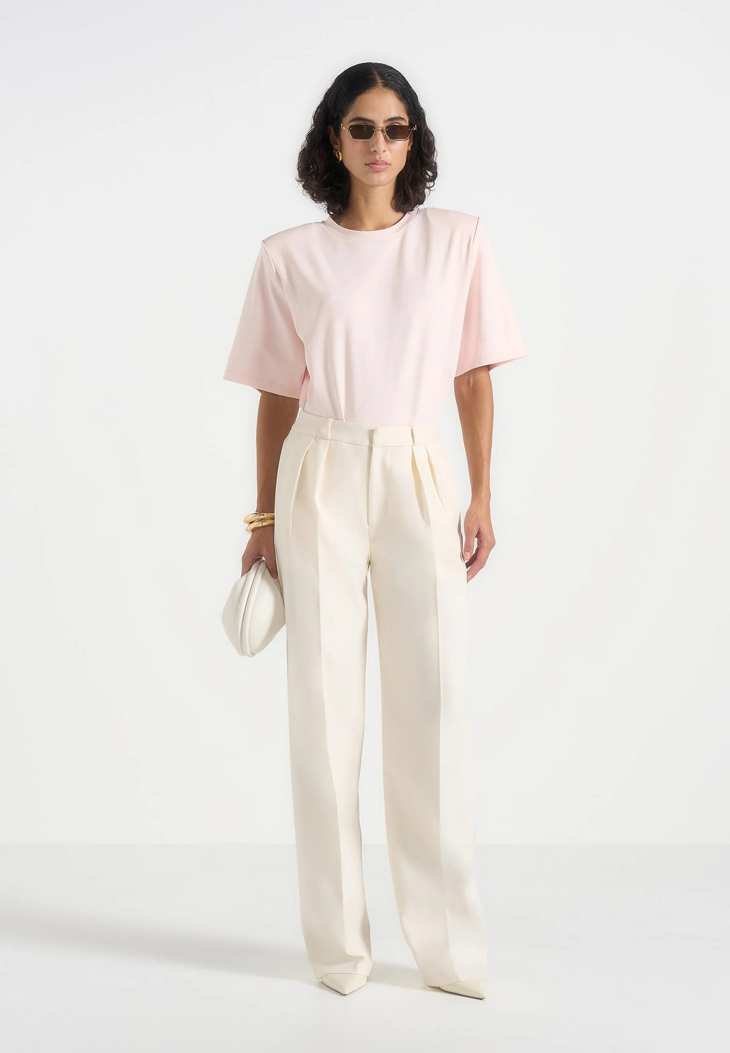Julie - Tailored Twin Pleat Trousers - Off White - Image 6