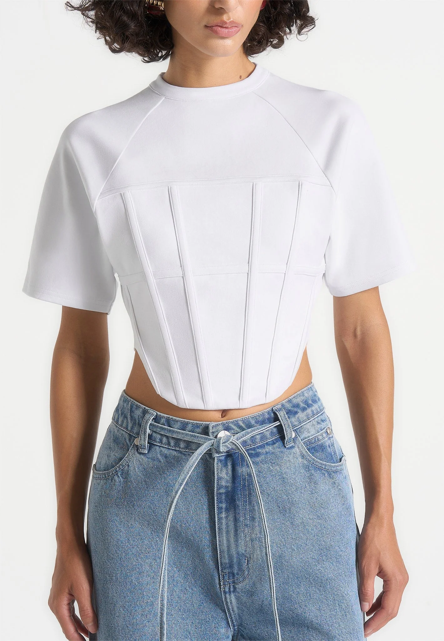 Juline - Corset T-Shirt - White - Image 3