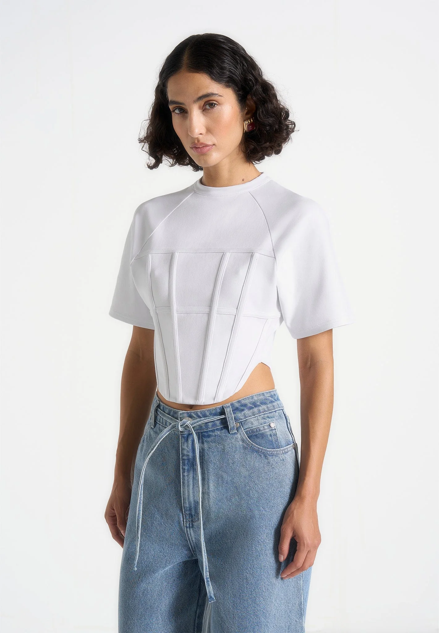 Juline - Corset T-Shirt - White - Image 4