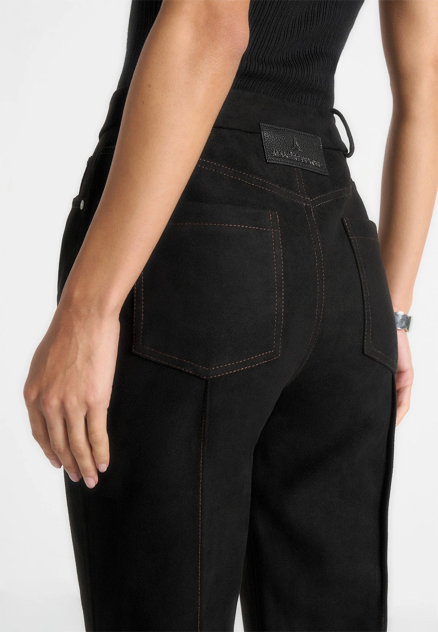 Kalie - Suede Trousers - Black - Image 5