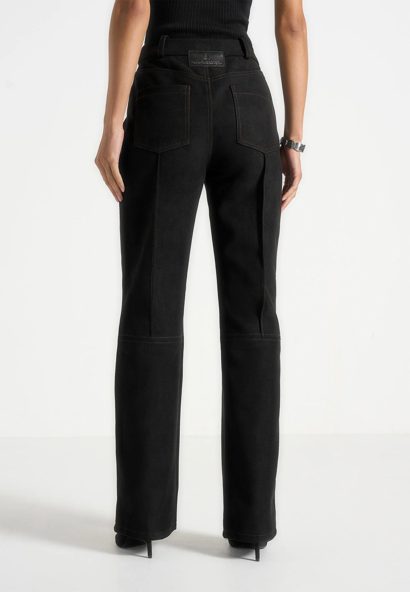 Kalie - Suede Trousers - Black - Image 7