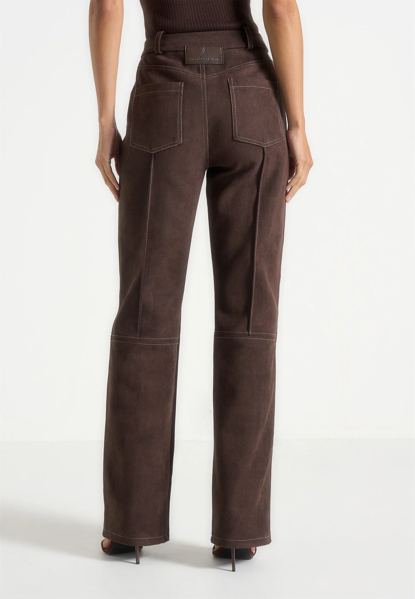 Kalie - Suede Trousers - Brown - Image 6
