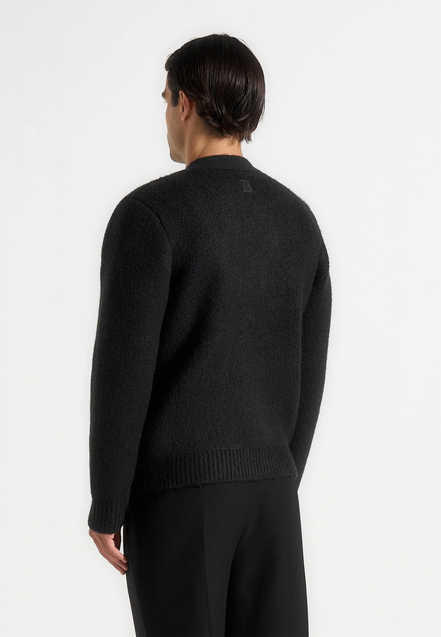 KW002 - Wool Knit Cardigan - Black - Image 4