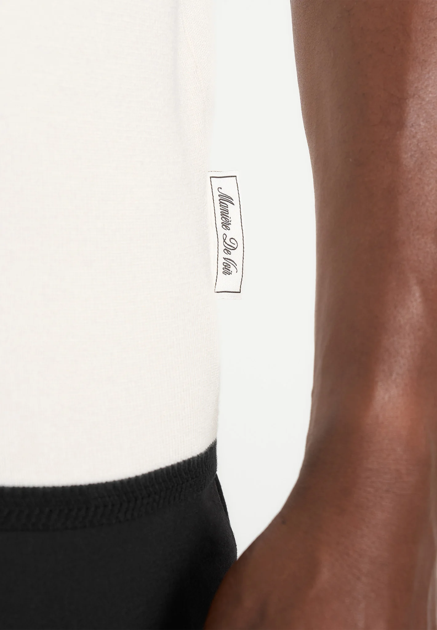 Lambert - Contrast Detail Knit Polo Shirt - Cream - Image 5