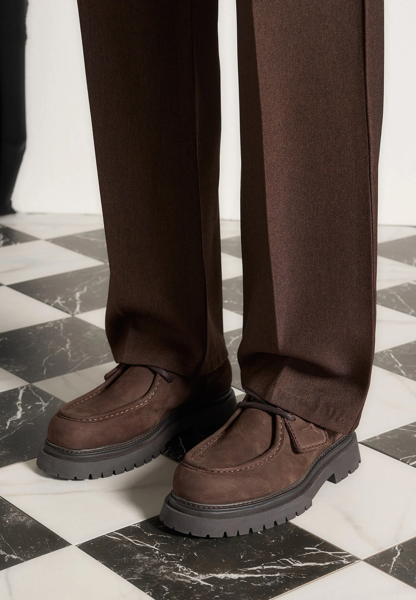 L’Atelier - Nubuck Lace-up Shoe - Brown - Image 9