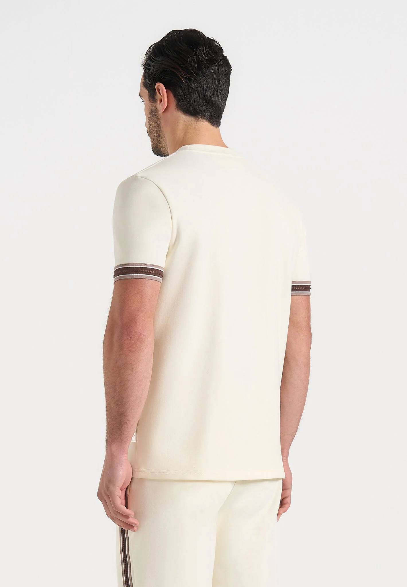 Layton - Taped Cotton T-Shirt - Cream - Image 3