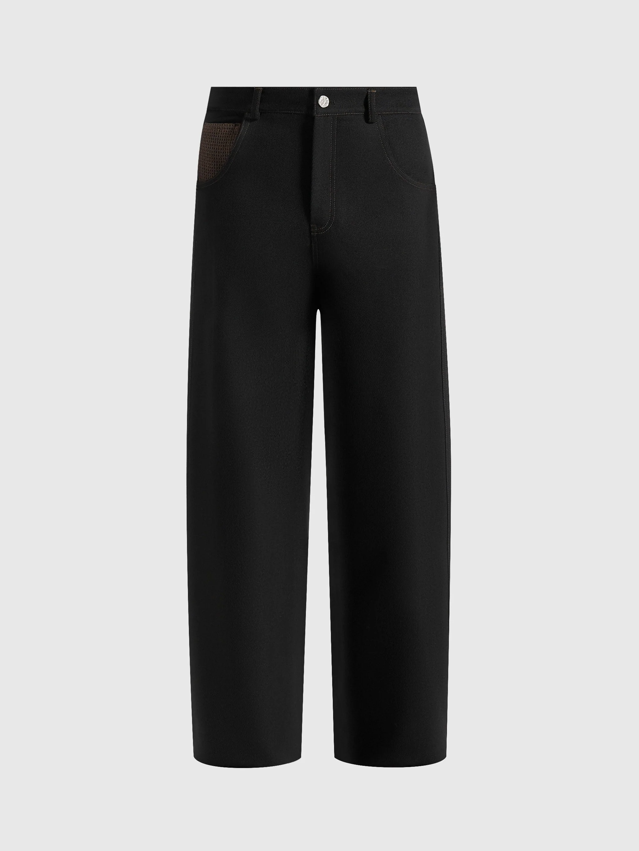 Lazare - Wide Leg Twill Jeans - Black - Image 6