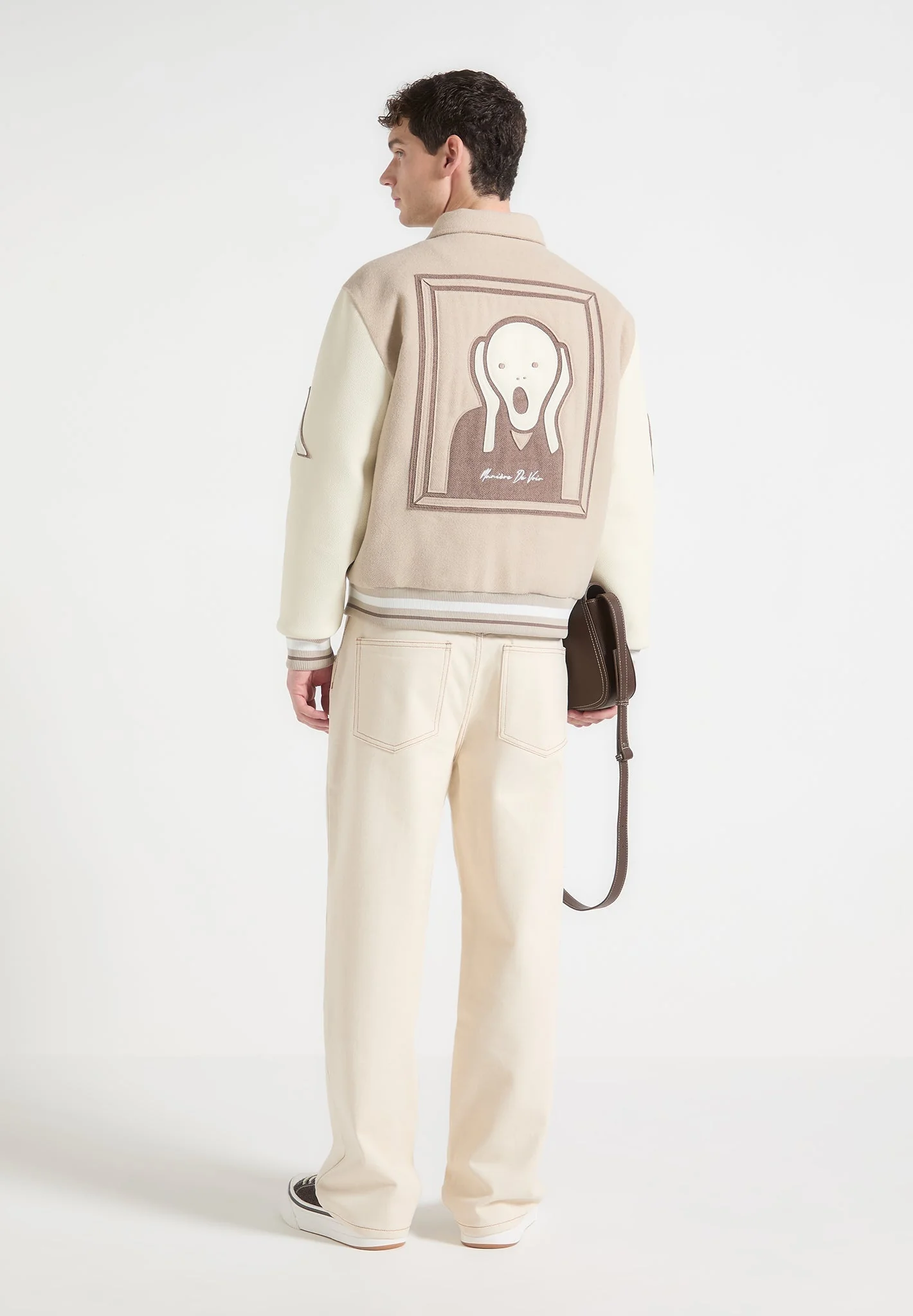 Le Galerie - Wool-Blend Varsity Jacket - Beige - Image 2