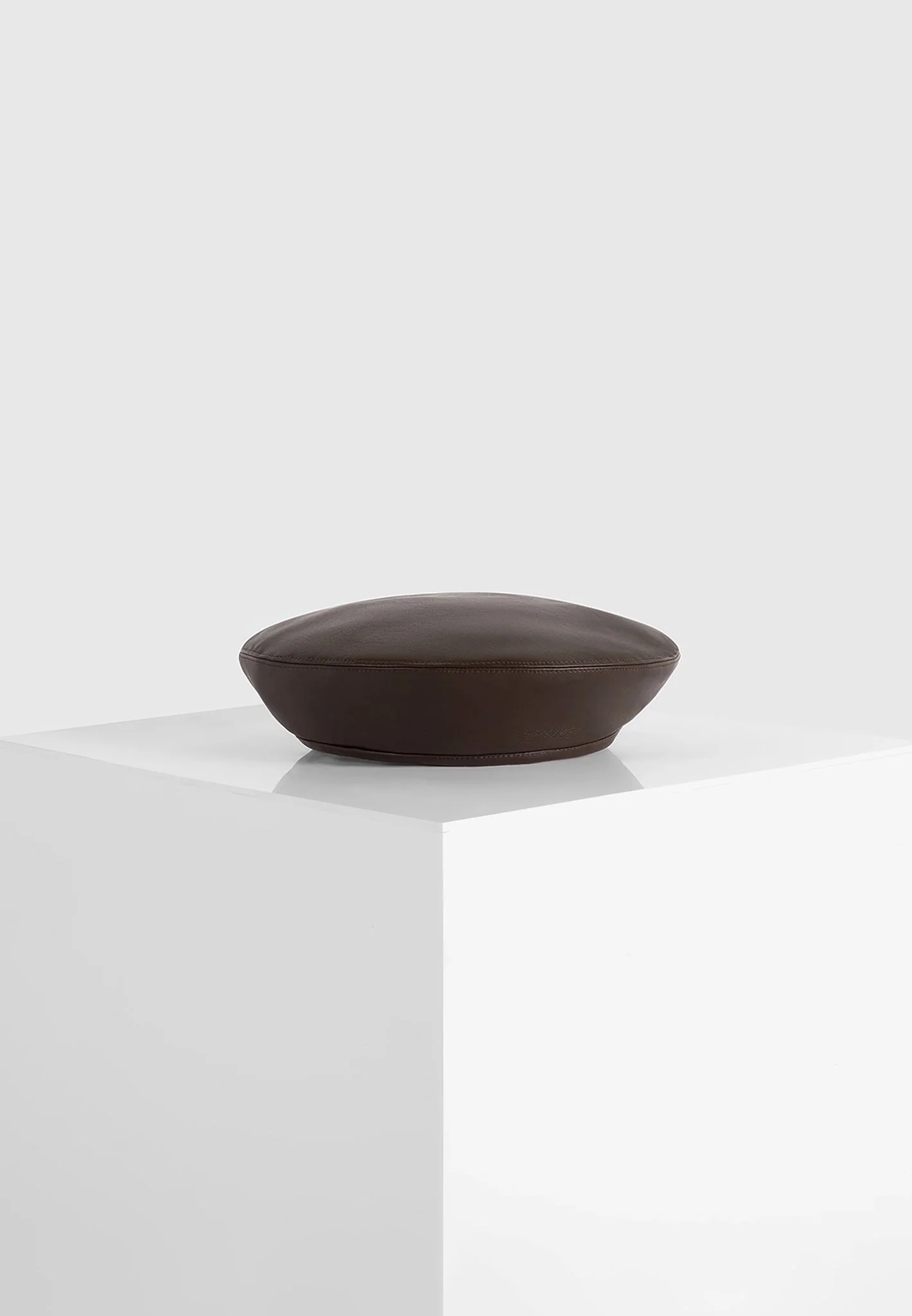 Anya - Leather Beret - Brown - Image 2