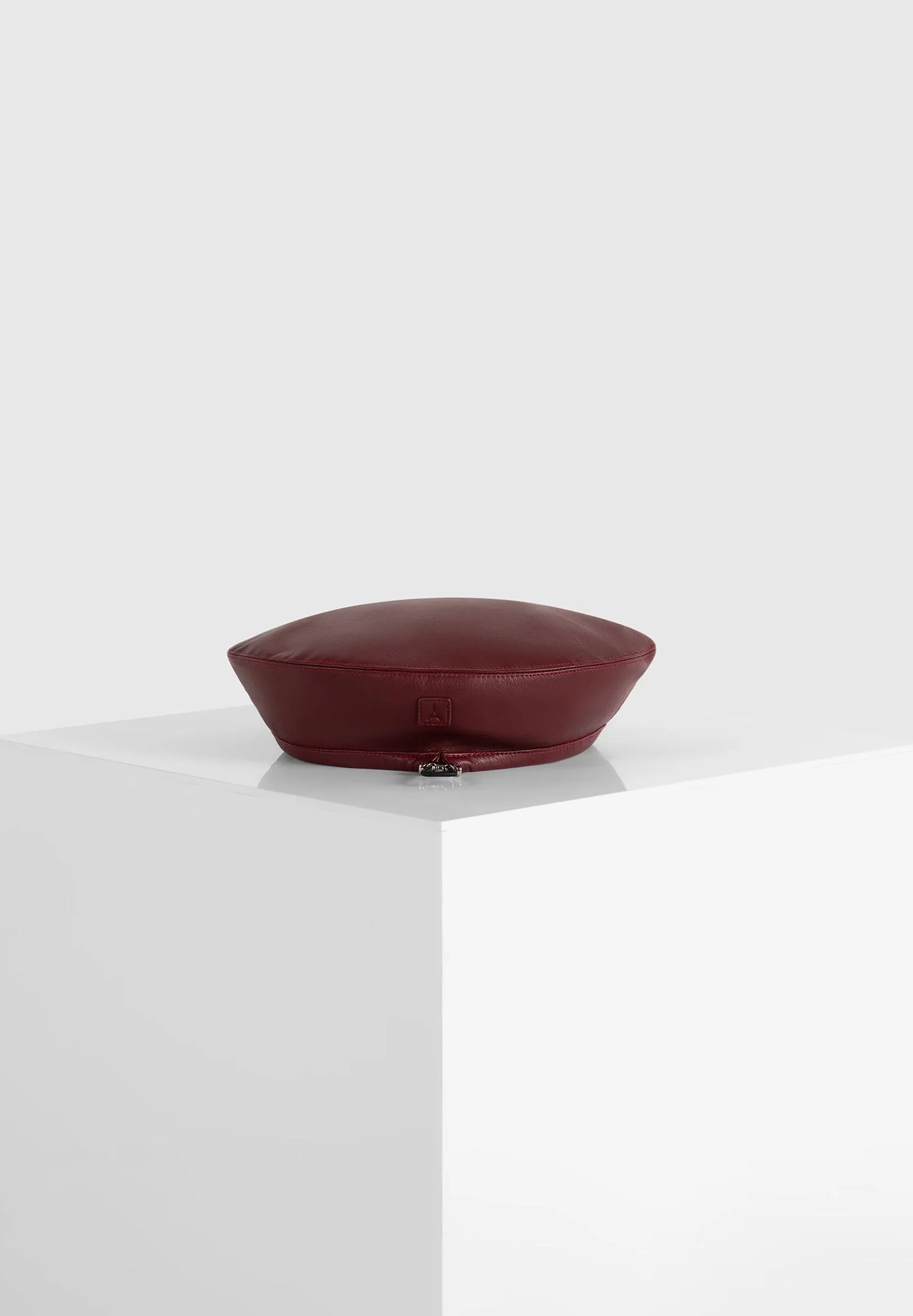 Anya - Leather Beret - Wine Red - Image 2