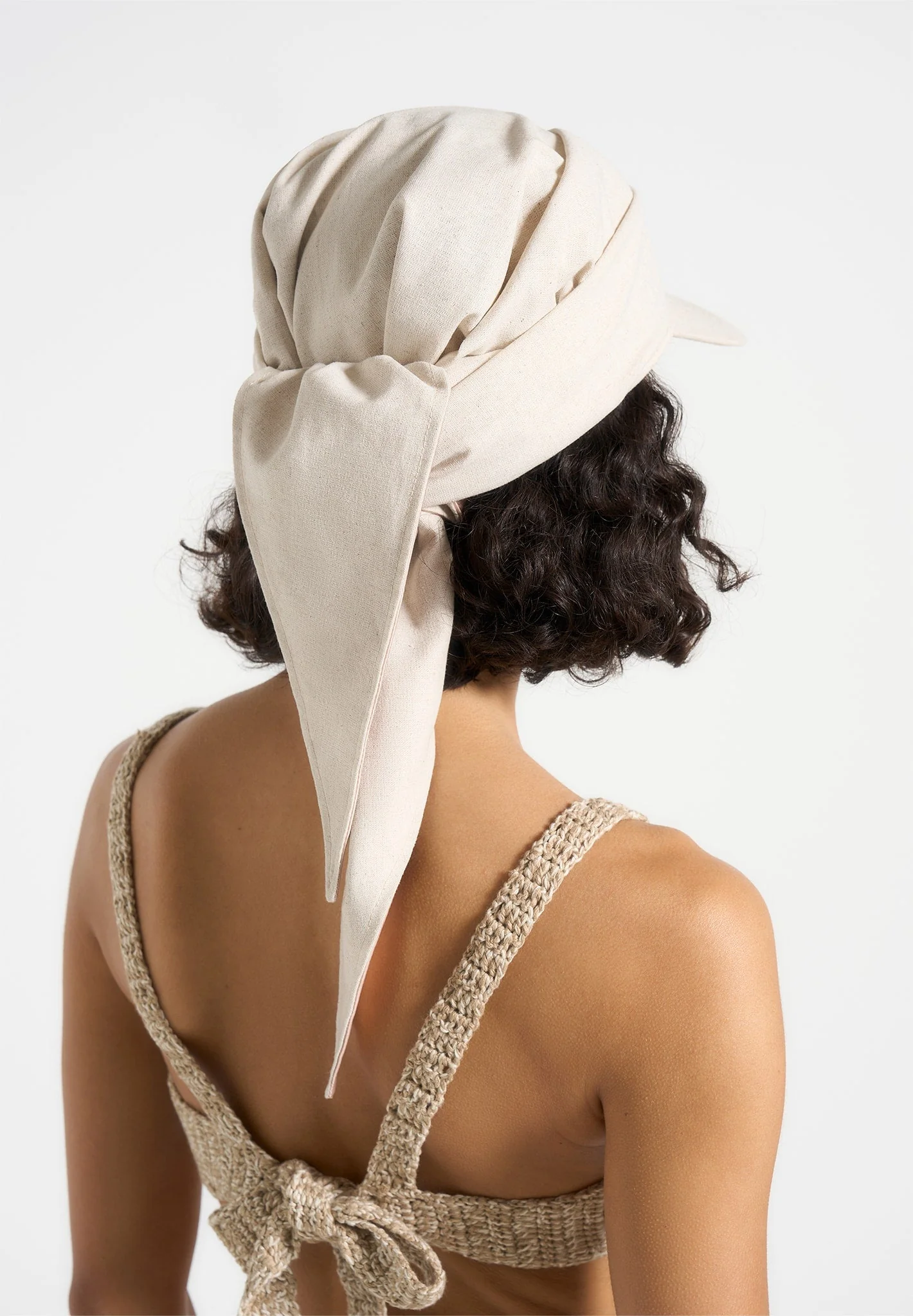 Arianne - Linen Bandana Cap - Natural - Image 4