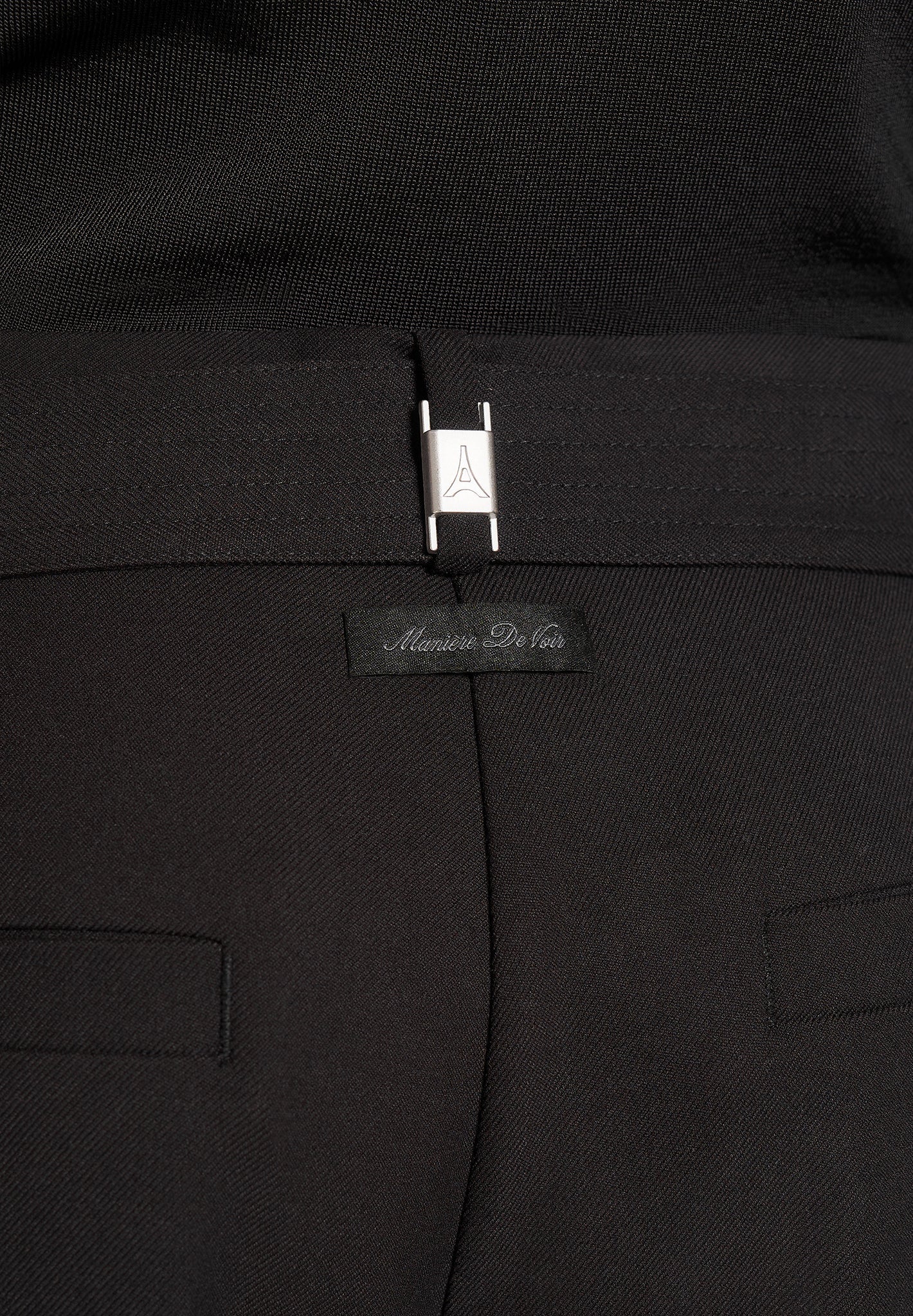Loic - Wide Leg Tailored Trousers With Belt - Black - Image 5