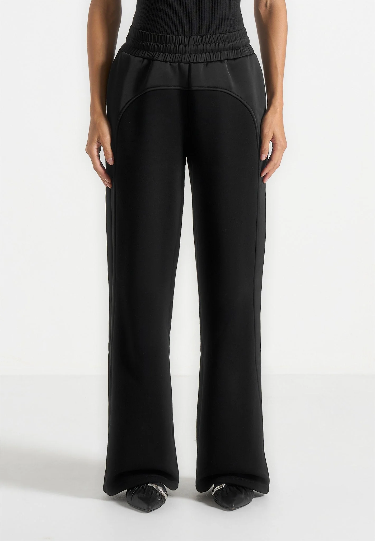 Loula - Jersey And Satin Joggers - Black - Image 4